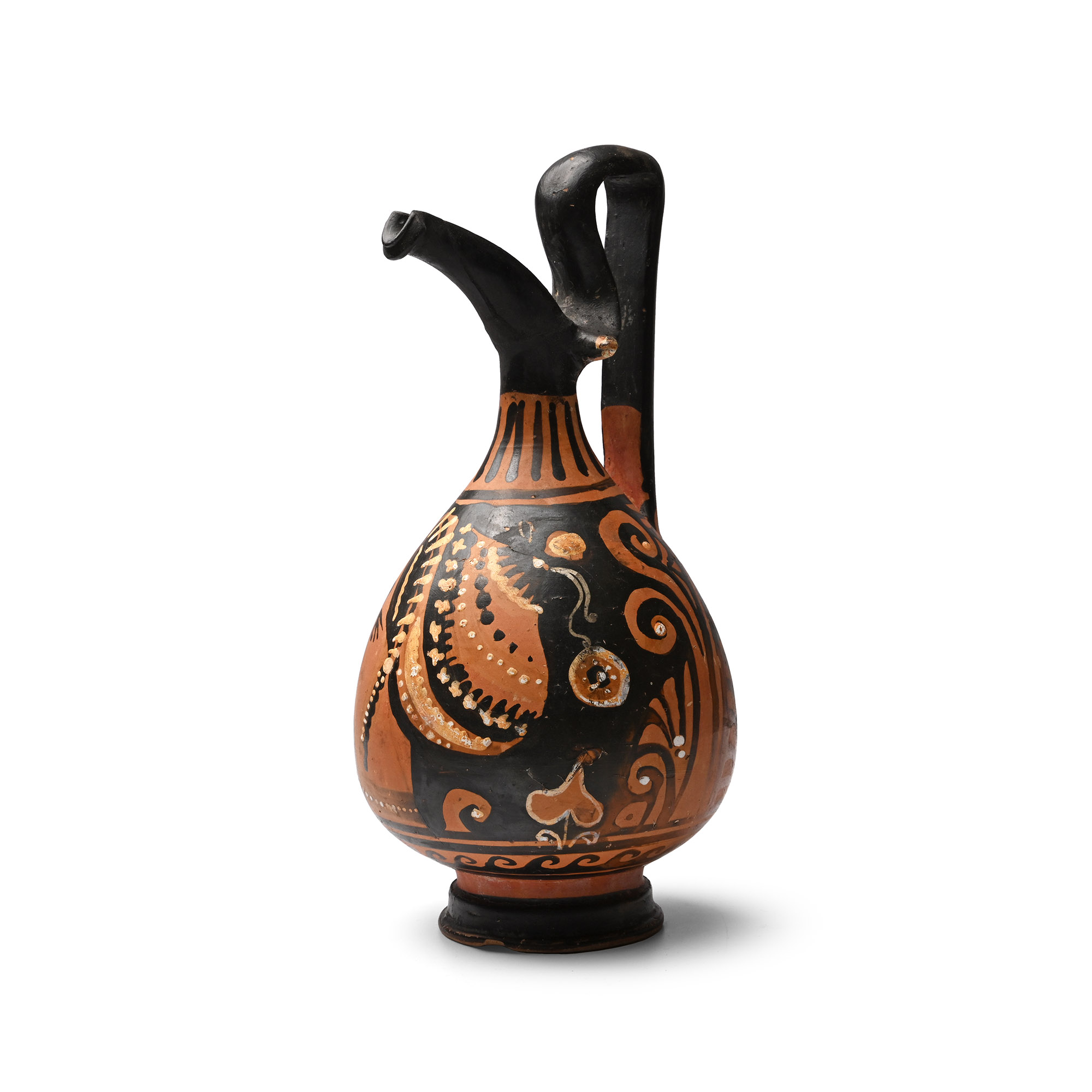 Greek Apulian Red-Figured Prochous with Lady of Fashion