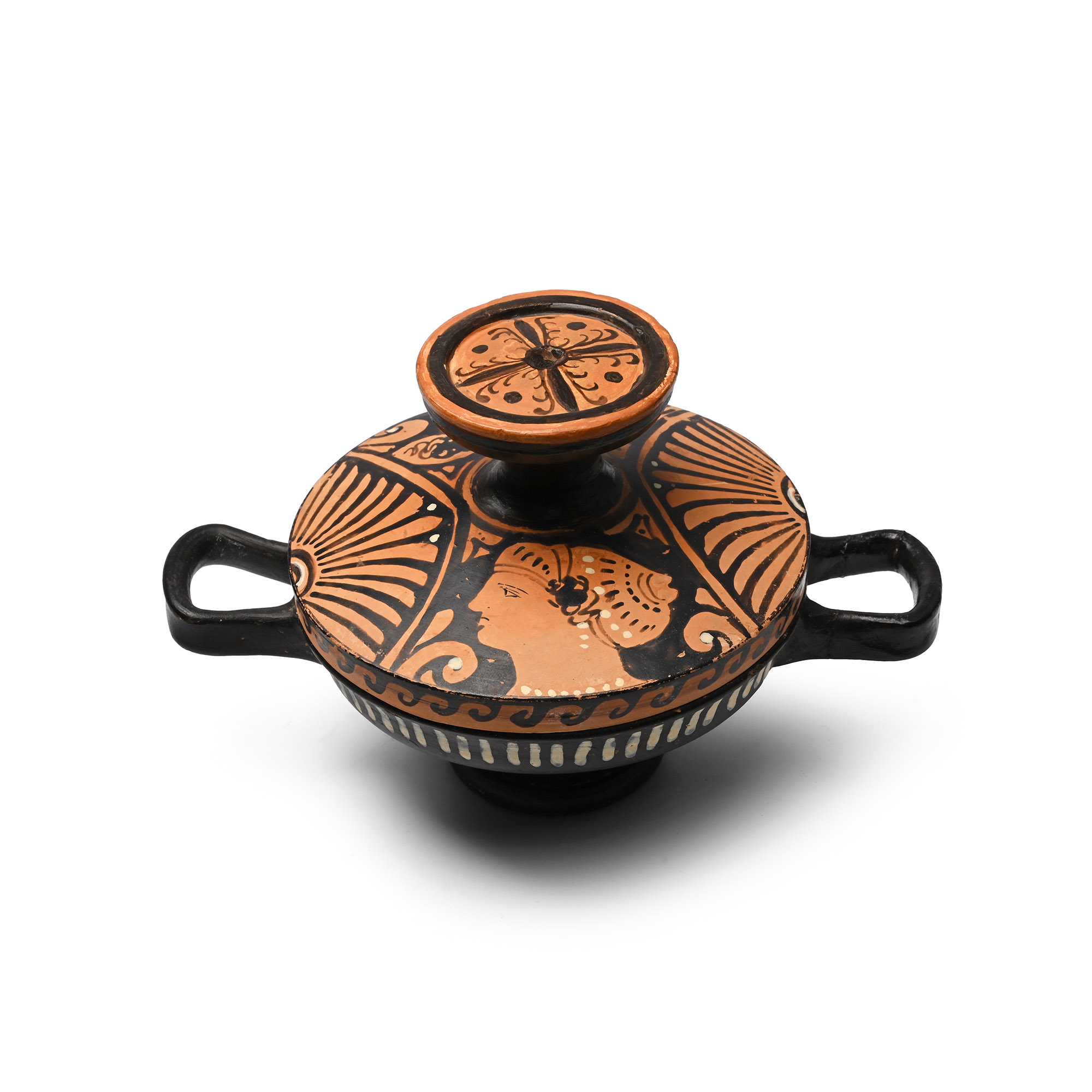 Greek Apulian Red-Figure Lekanis with Ladies of Fashion