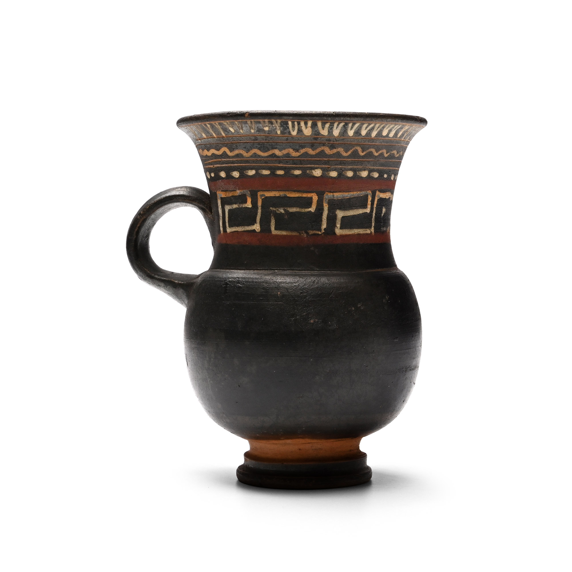 Greek Gnathian Black-Glazed Thistle Jug