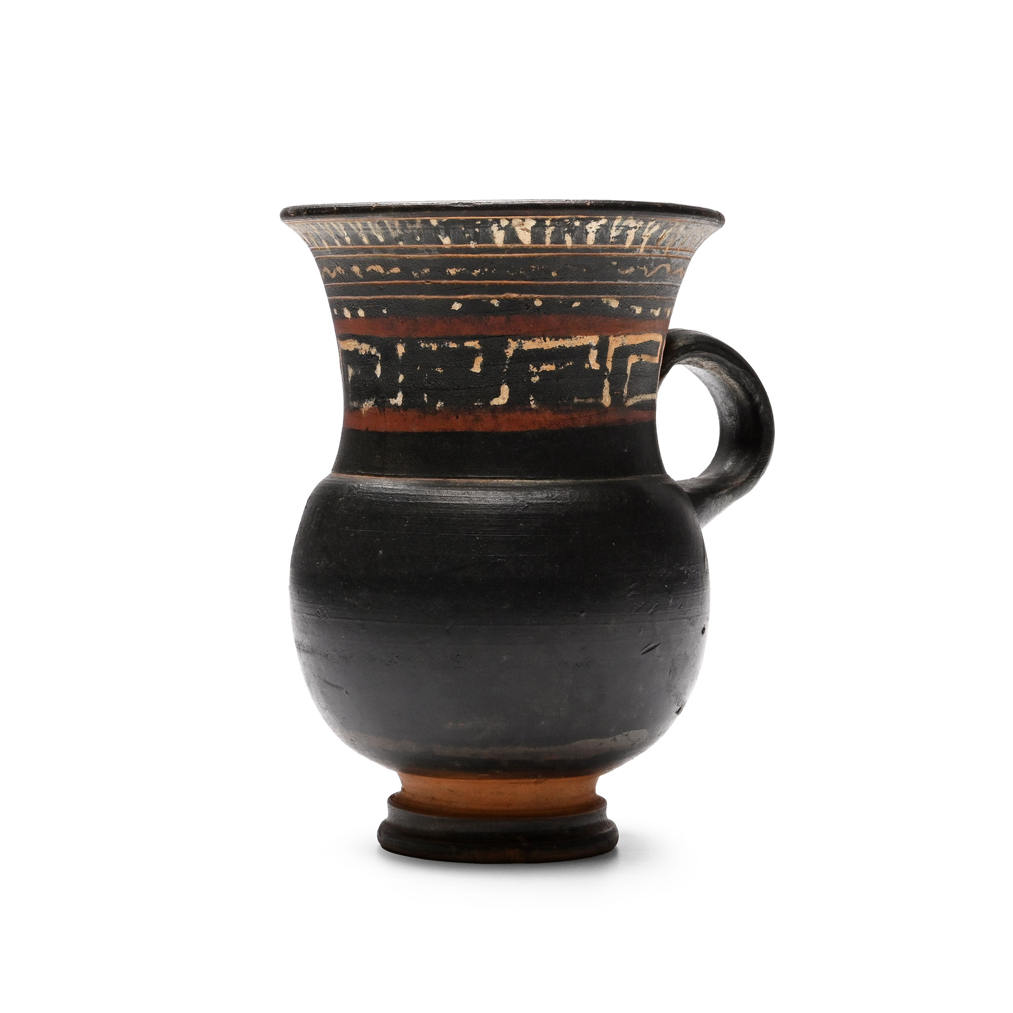 Greek Gnathian Black-Glazed Thistle Jug
