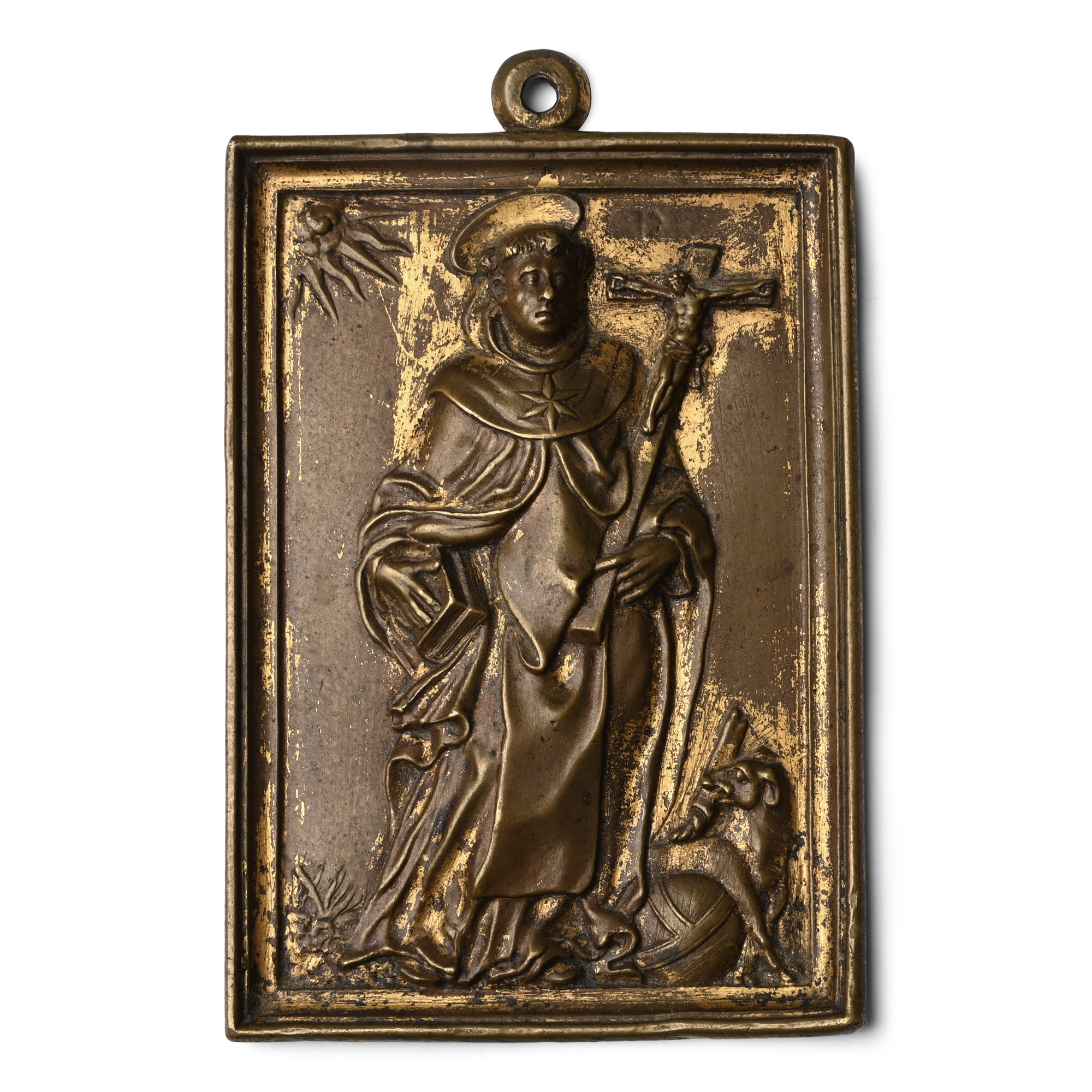 Brass Plaque with St. Dominic