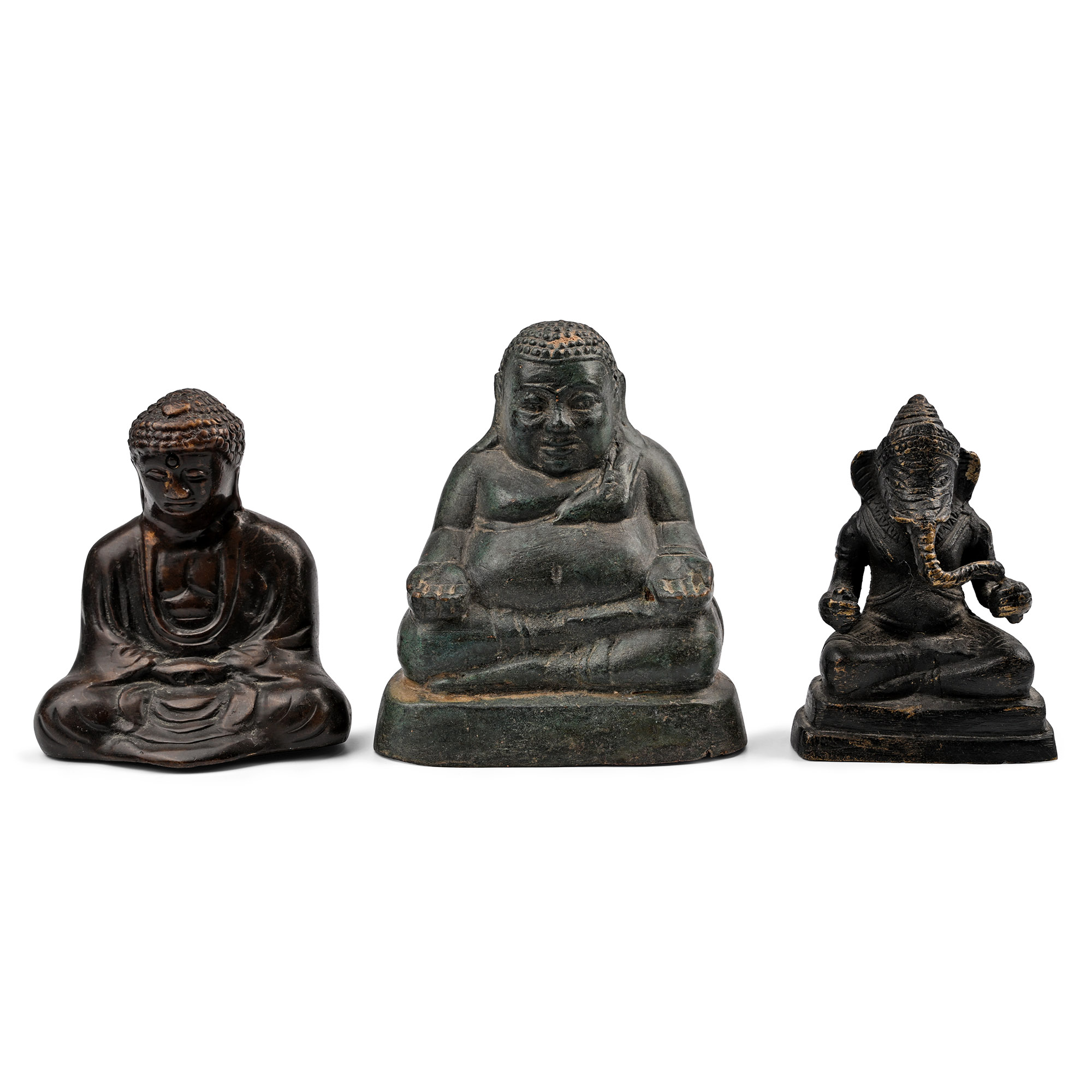 Buddhist Bronze Buddha and Ganesh Group