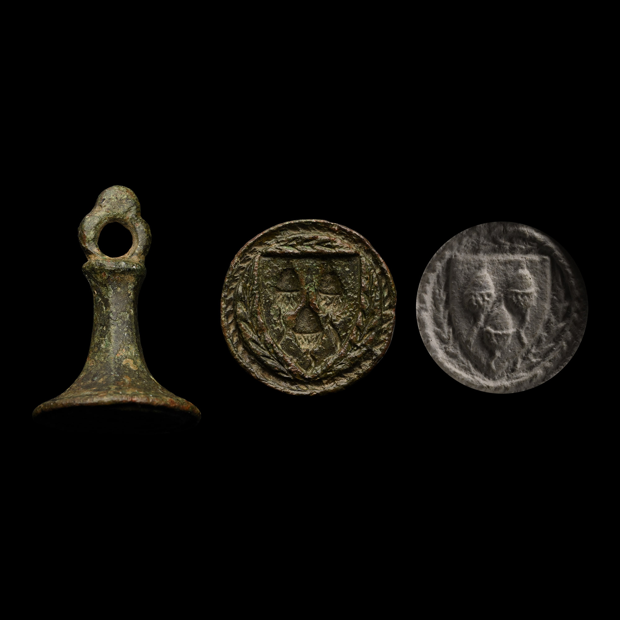 Medieval Bronze Heraldic Seal Matrix