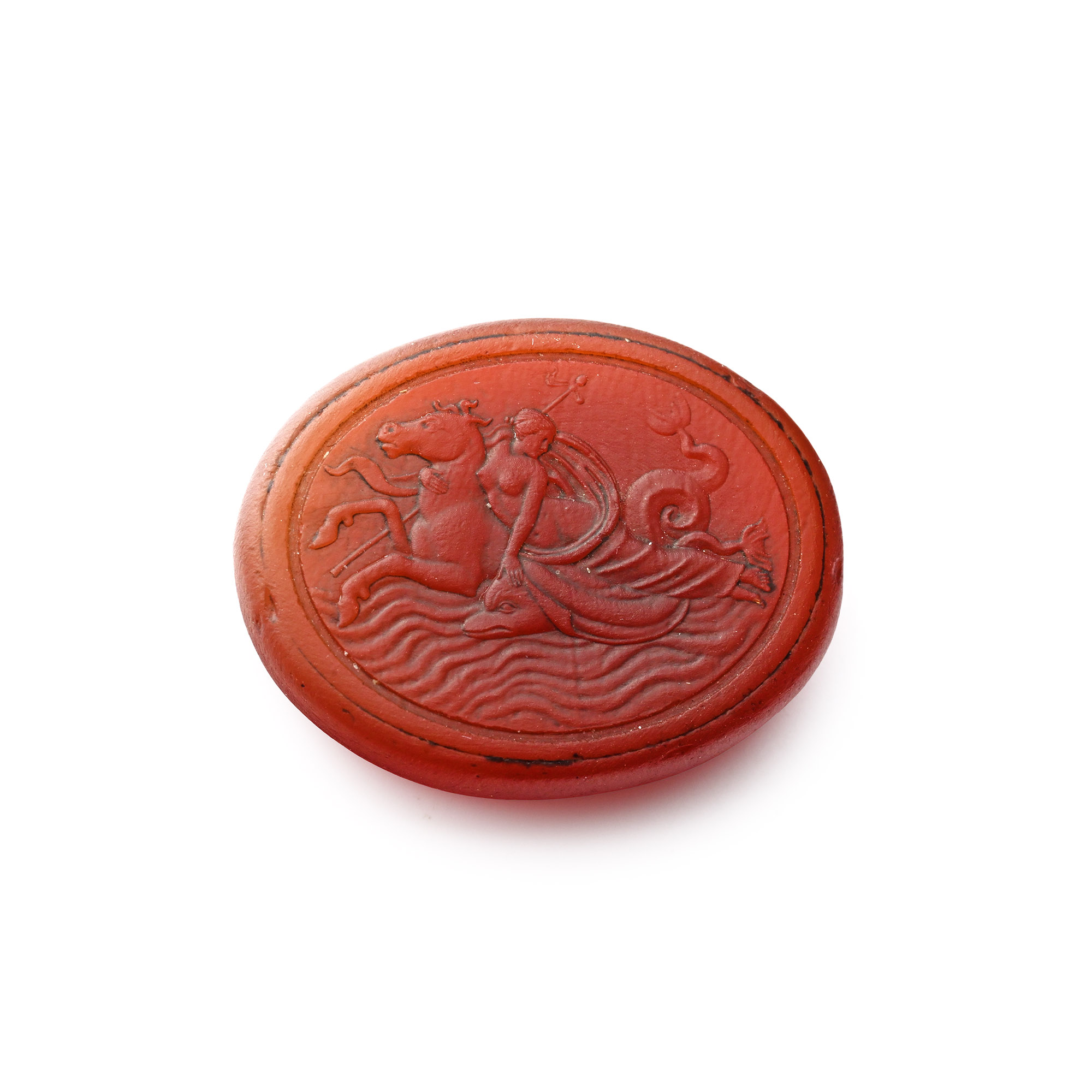 Neo-Classical Glass Gemstone with Hippocampus