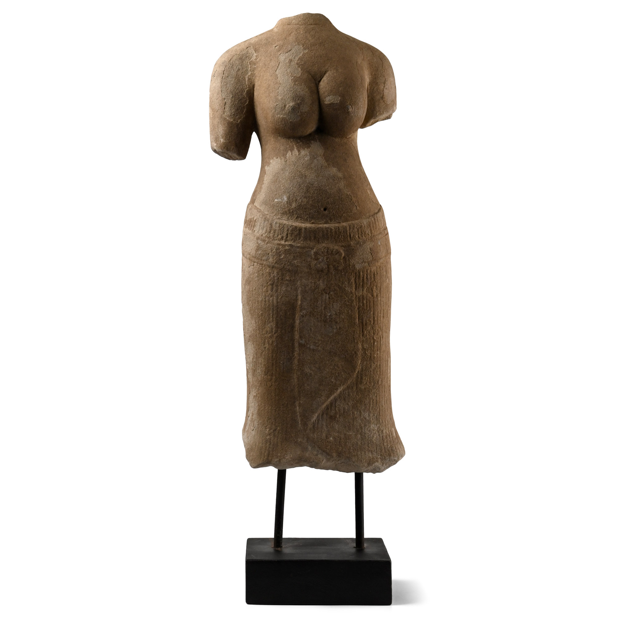 South East Asian Sandstone Statue of the Goddess Lakshmi