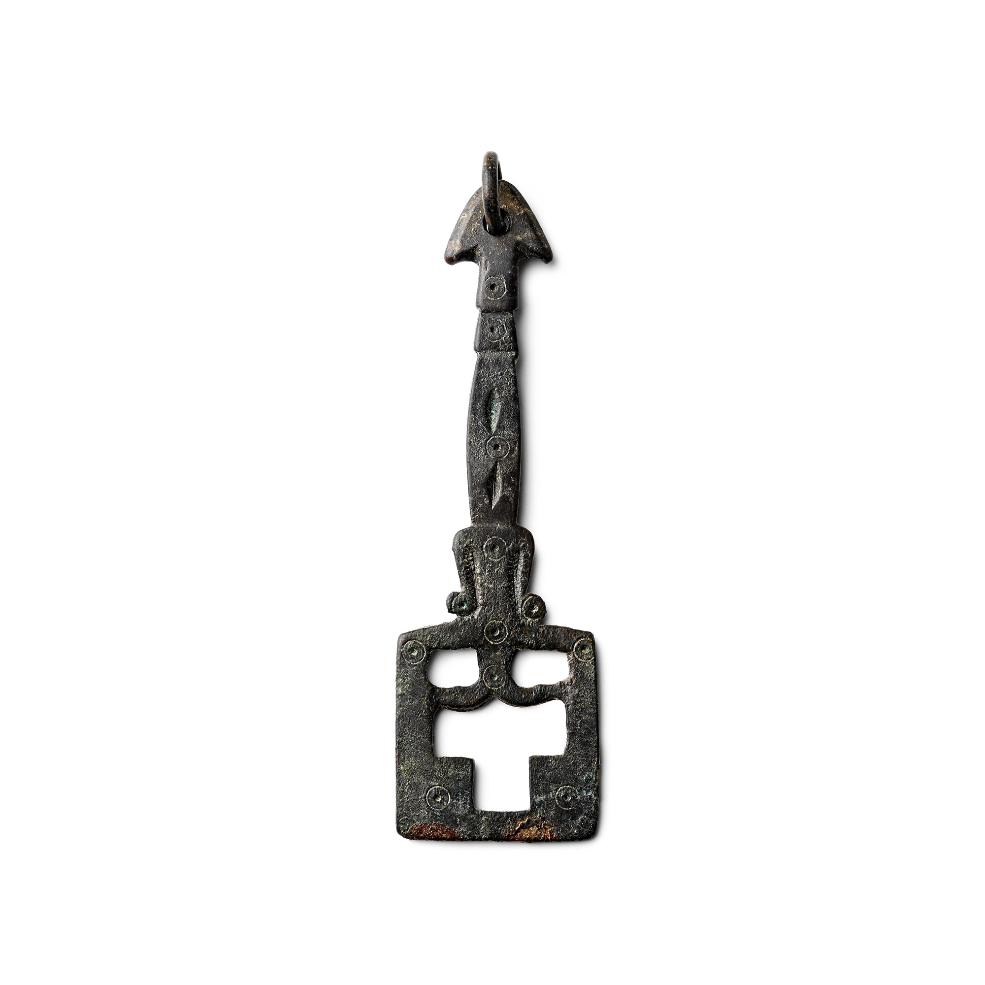 Viking Decorated Bronze Latch Key