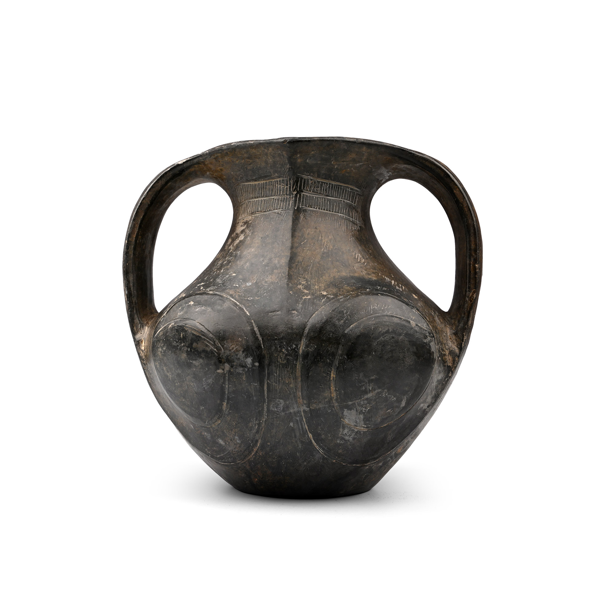 Chinese Han Sichuan Black Eye Pottery Amphora