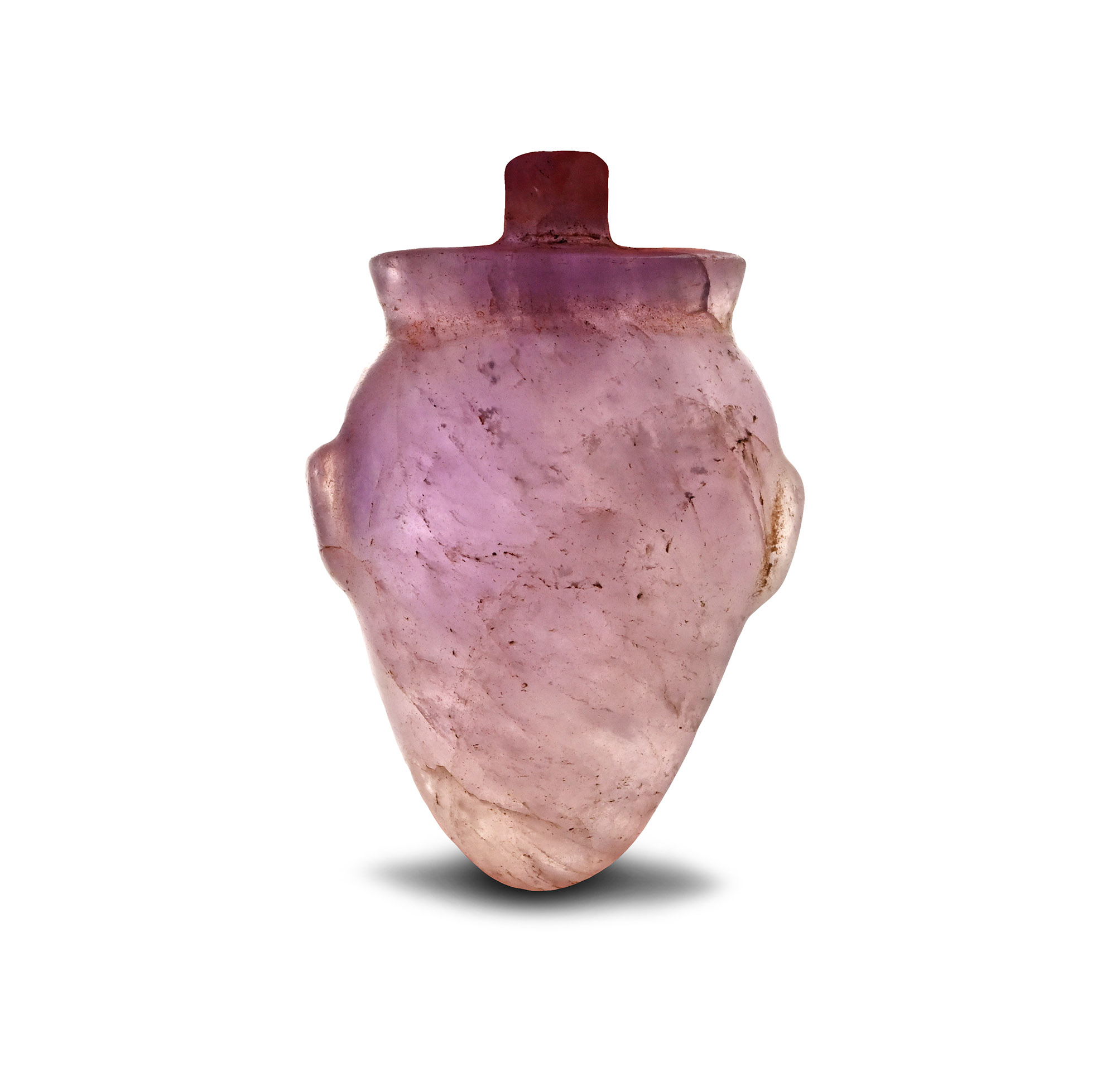 Large Egyptian Amethyst Heart Amulet