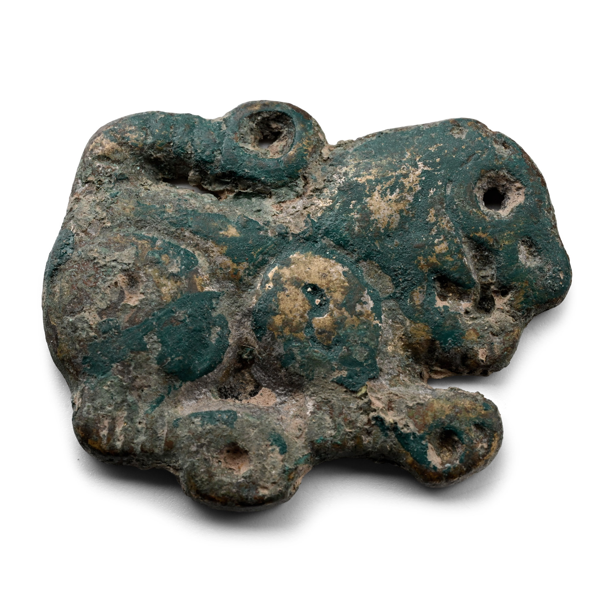 Ordos Gilt Bronze Lion Applique