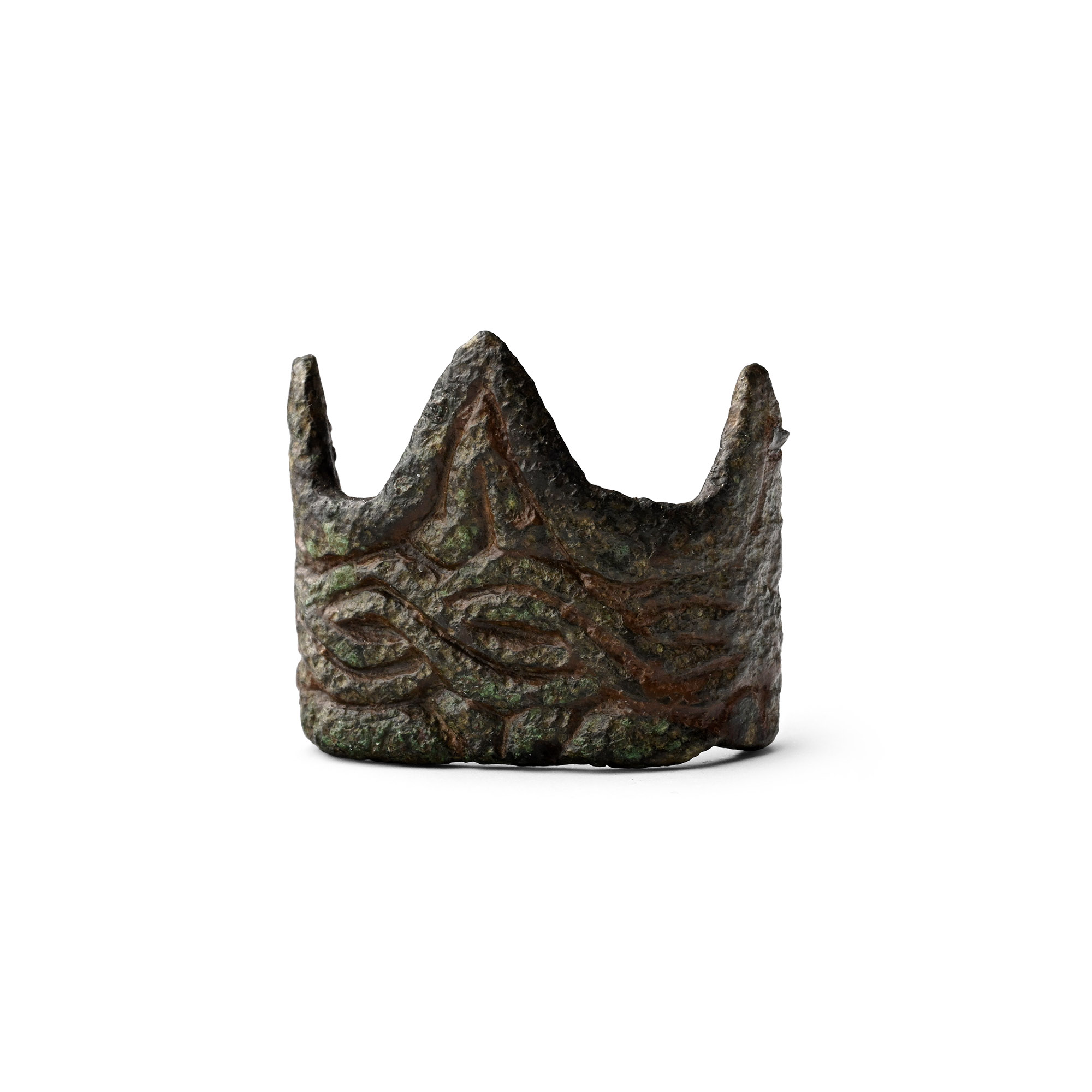 Anglo-Saxon Bronze Dagger Fitting with Interlaced Design