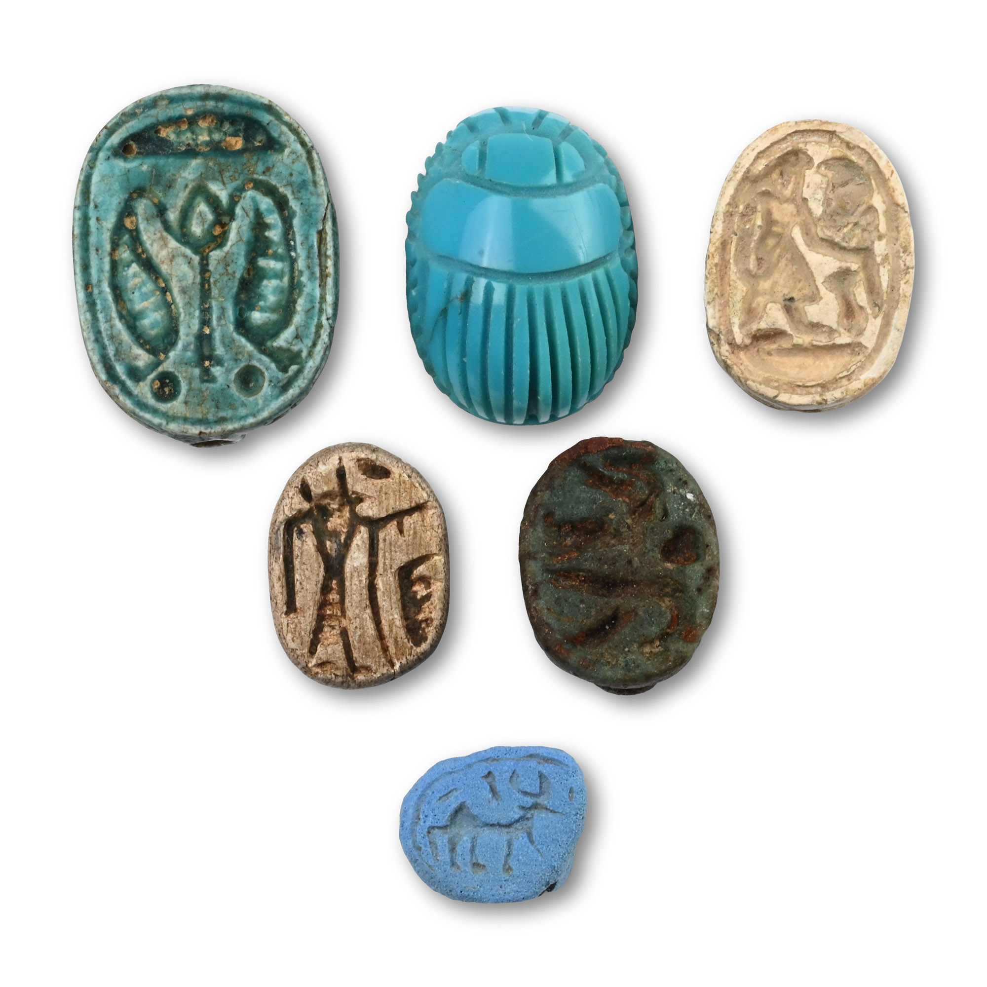 Egyptian Steatite Scarab Group