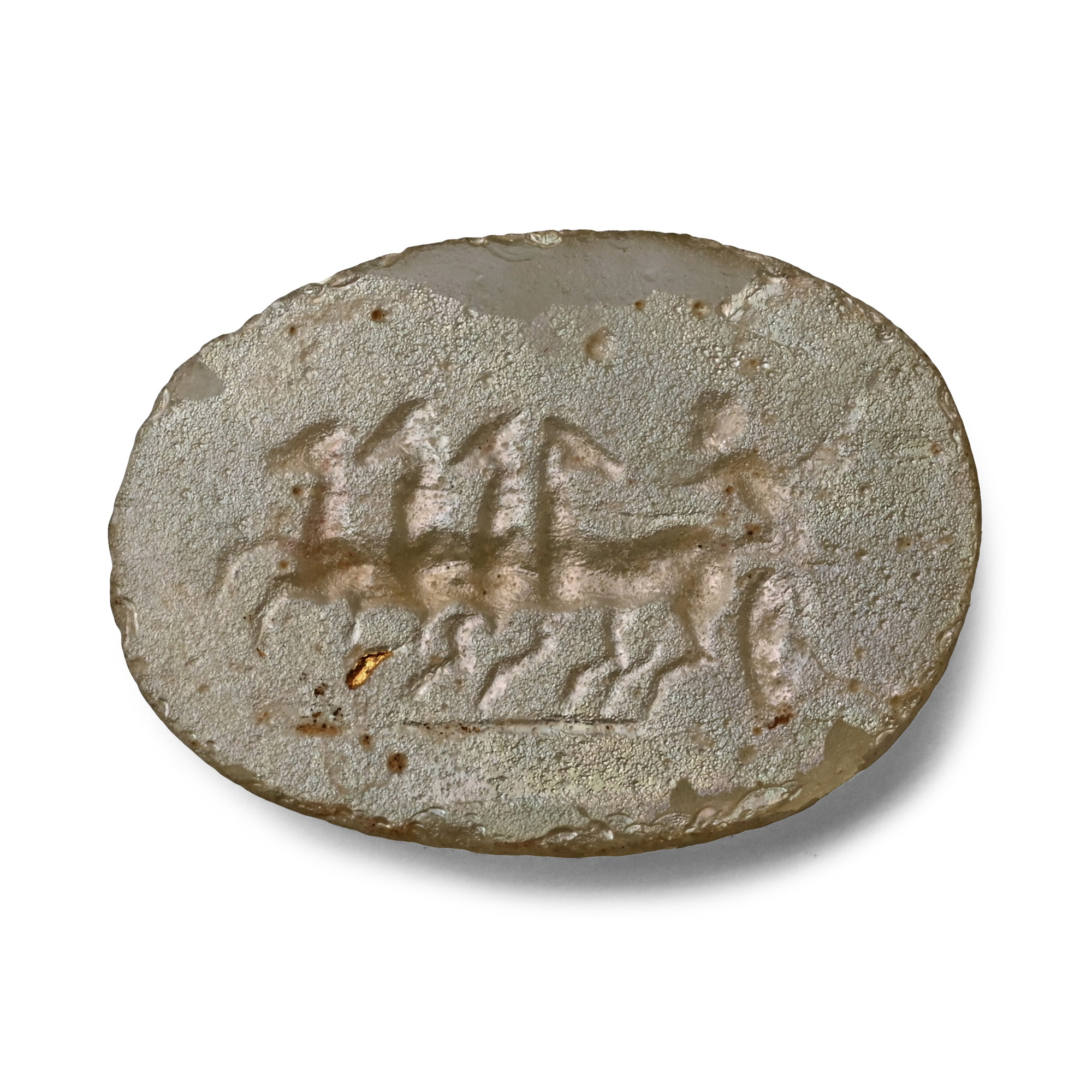 Greek Glass Gem with Quadriga