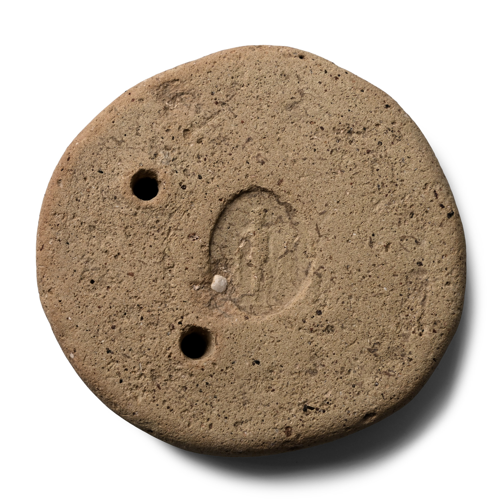 Greek Terracotta Pendant with Stamp