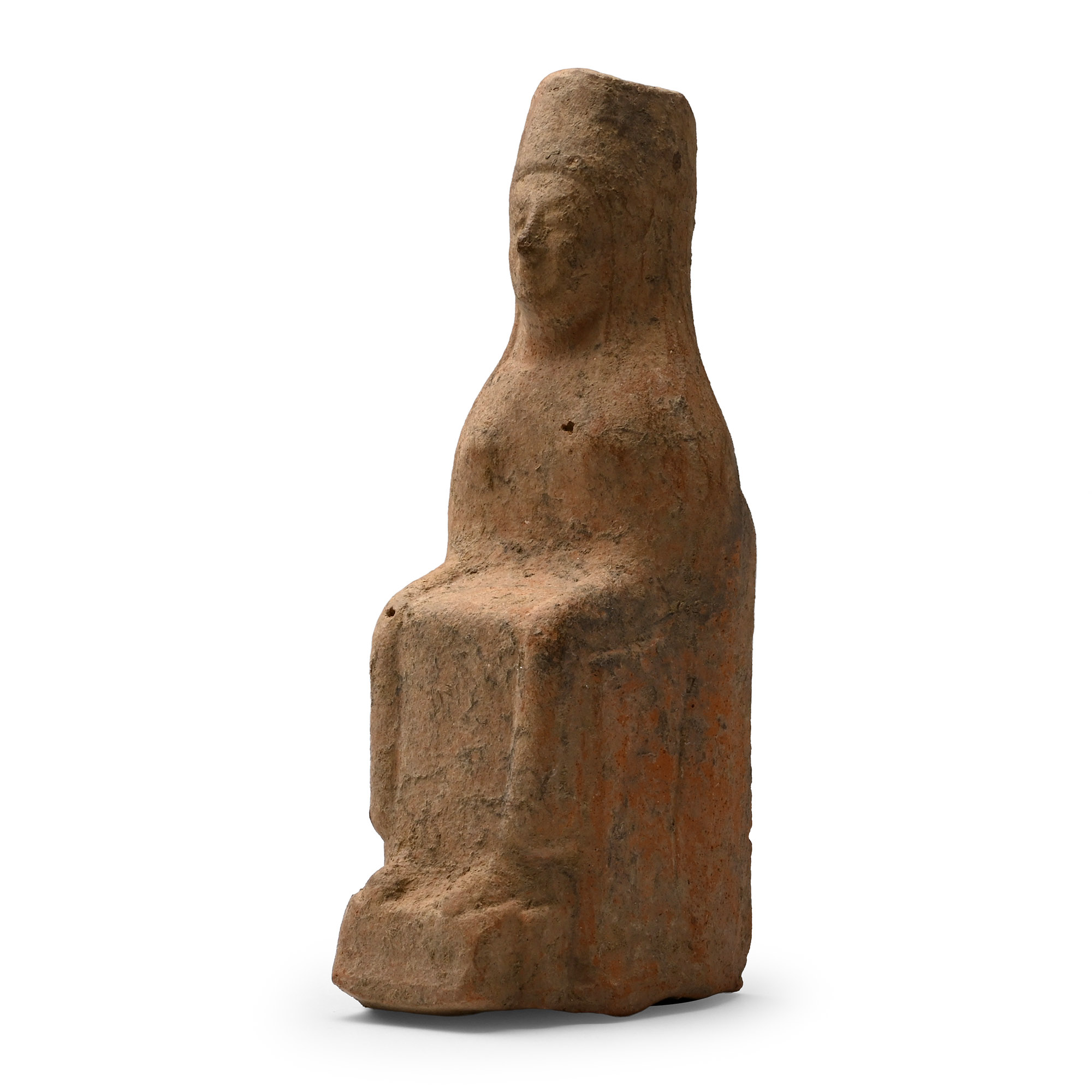 Archaic Greek Terracotta Seated Goddess
