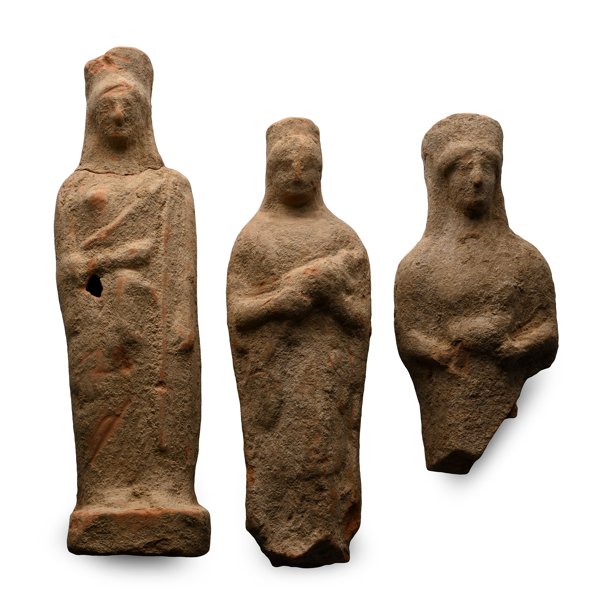 Greek Standing Terracotta Goddess Group
