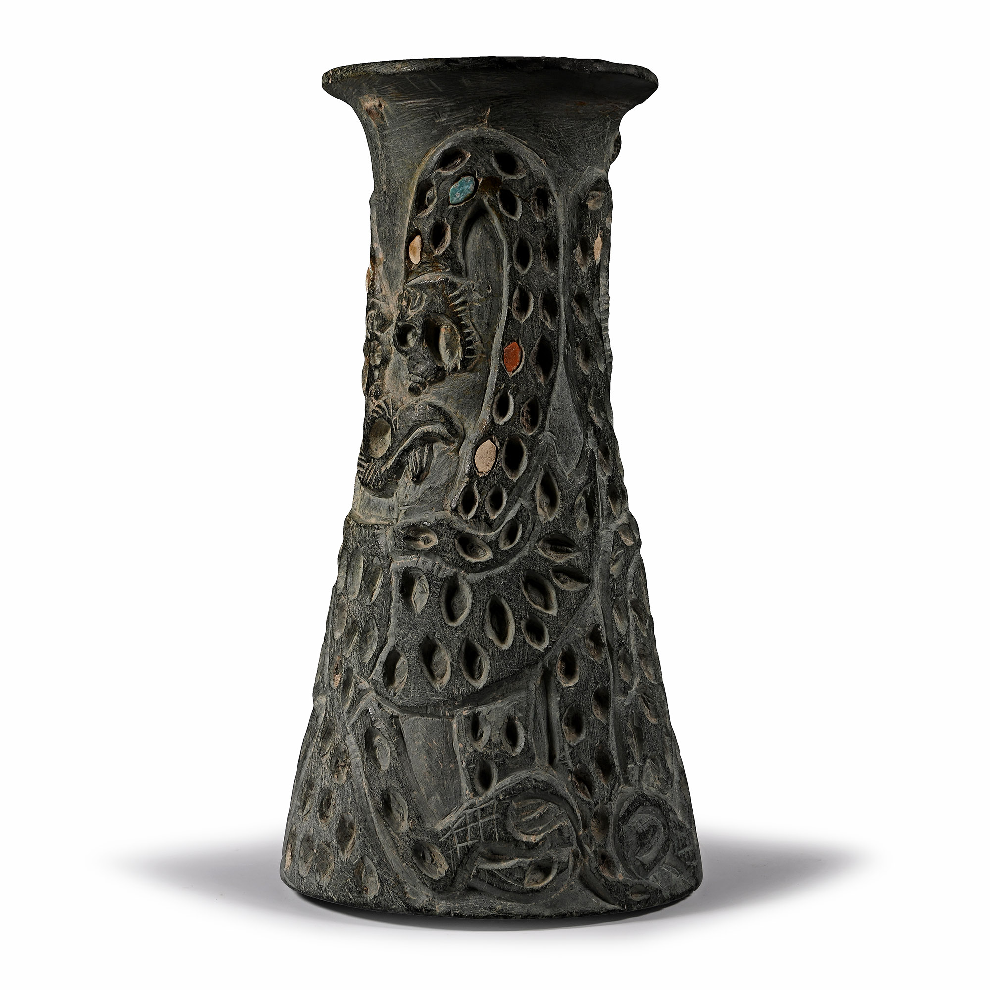 Bactrian Chlorite Vessel with Opposing Serpents