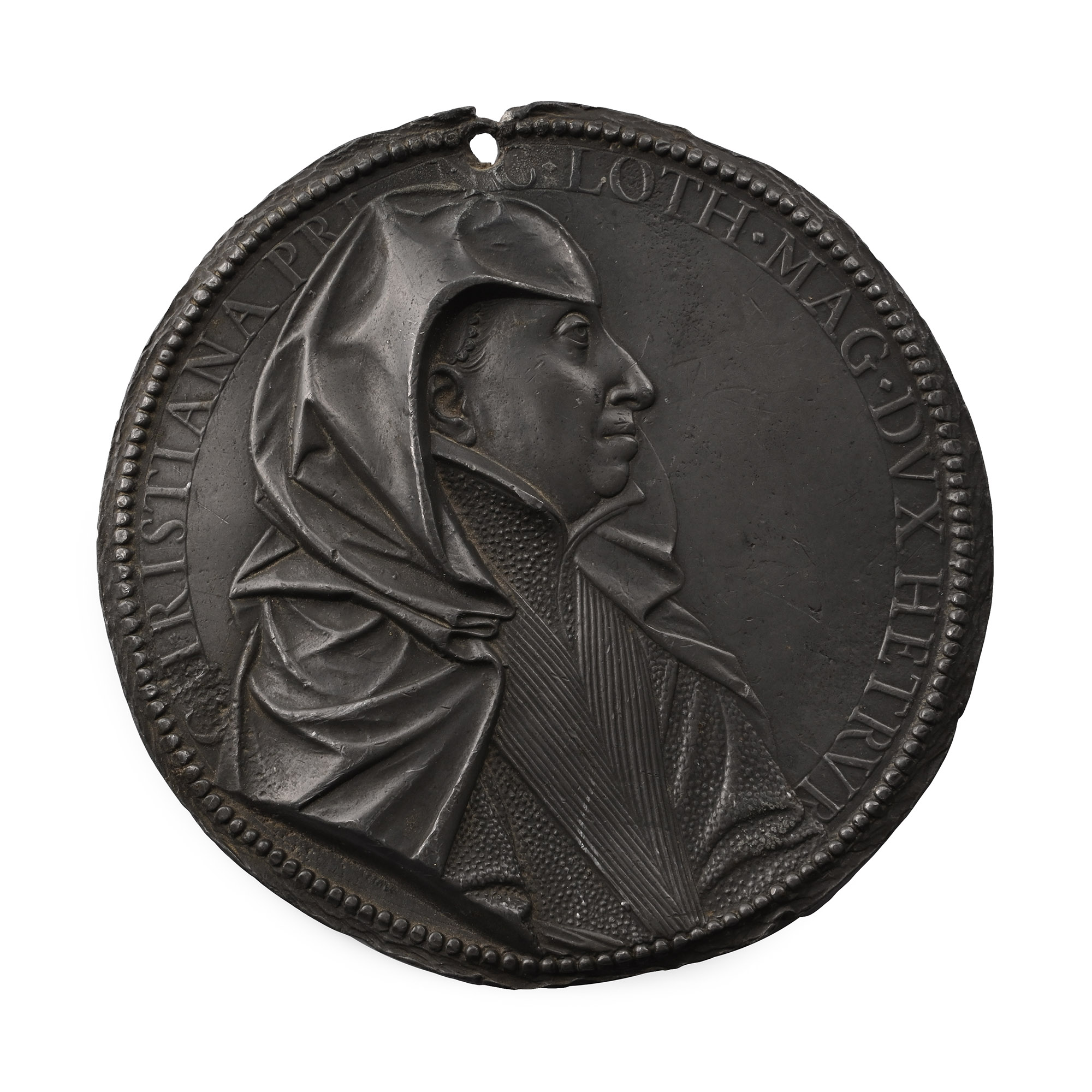 Christine of Lorraine Lead Commemorative Medallion