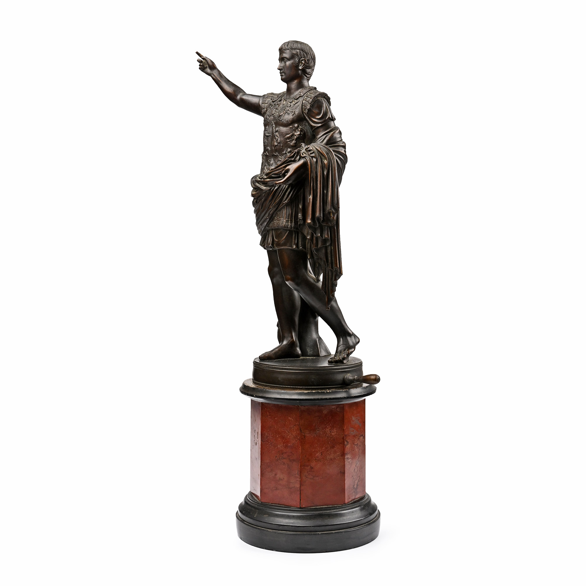Bronze Grand Tour Statue of Augustus of Prima Porta