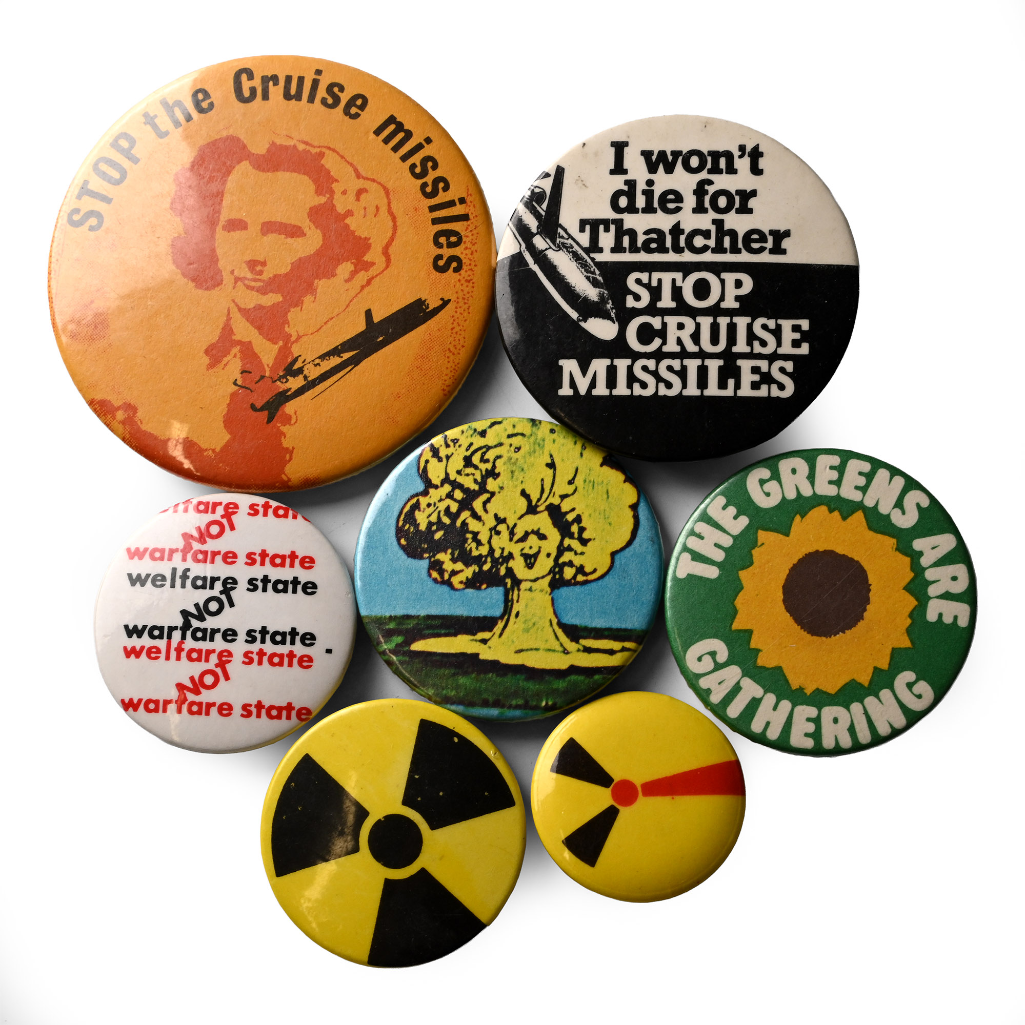 Thatcher Anti-Nuclear Bomb Vintage Pin Badge Collection