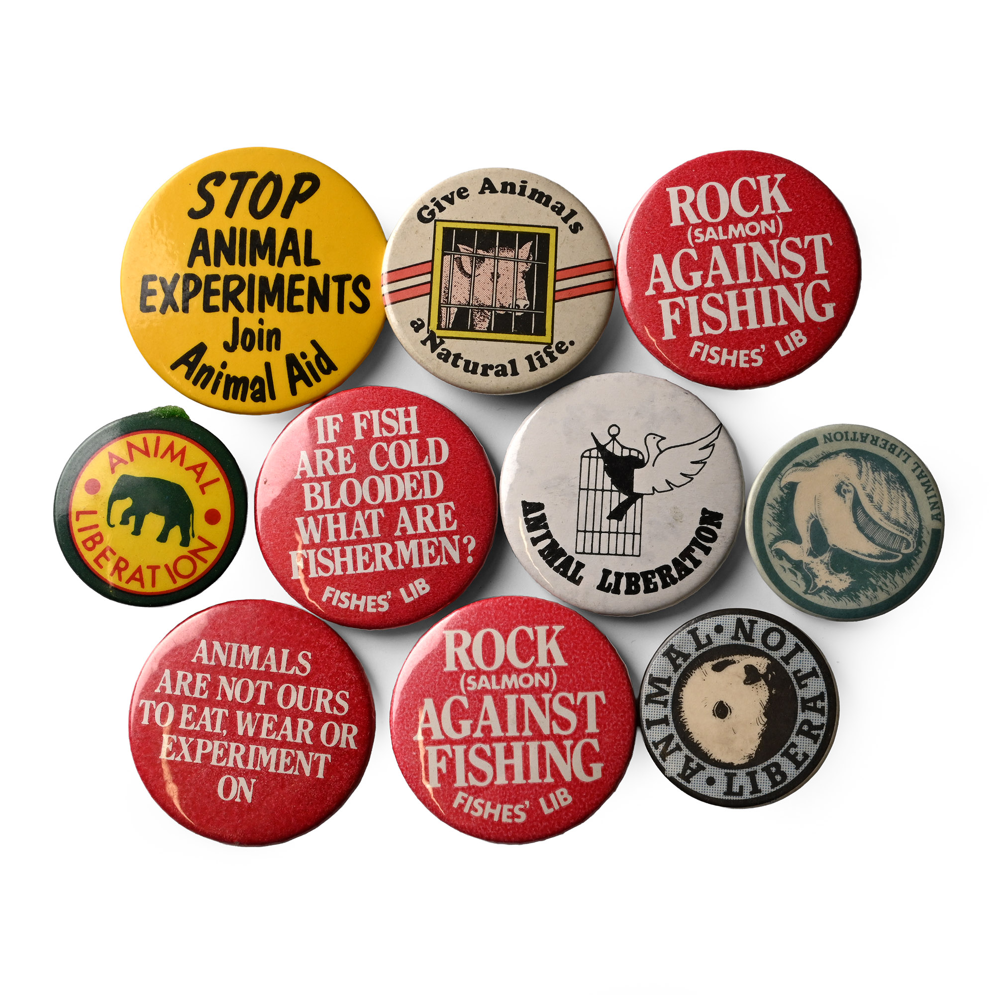 Animal Liberation Vintage Pin Badge Collection