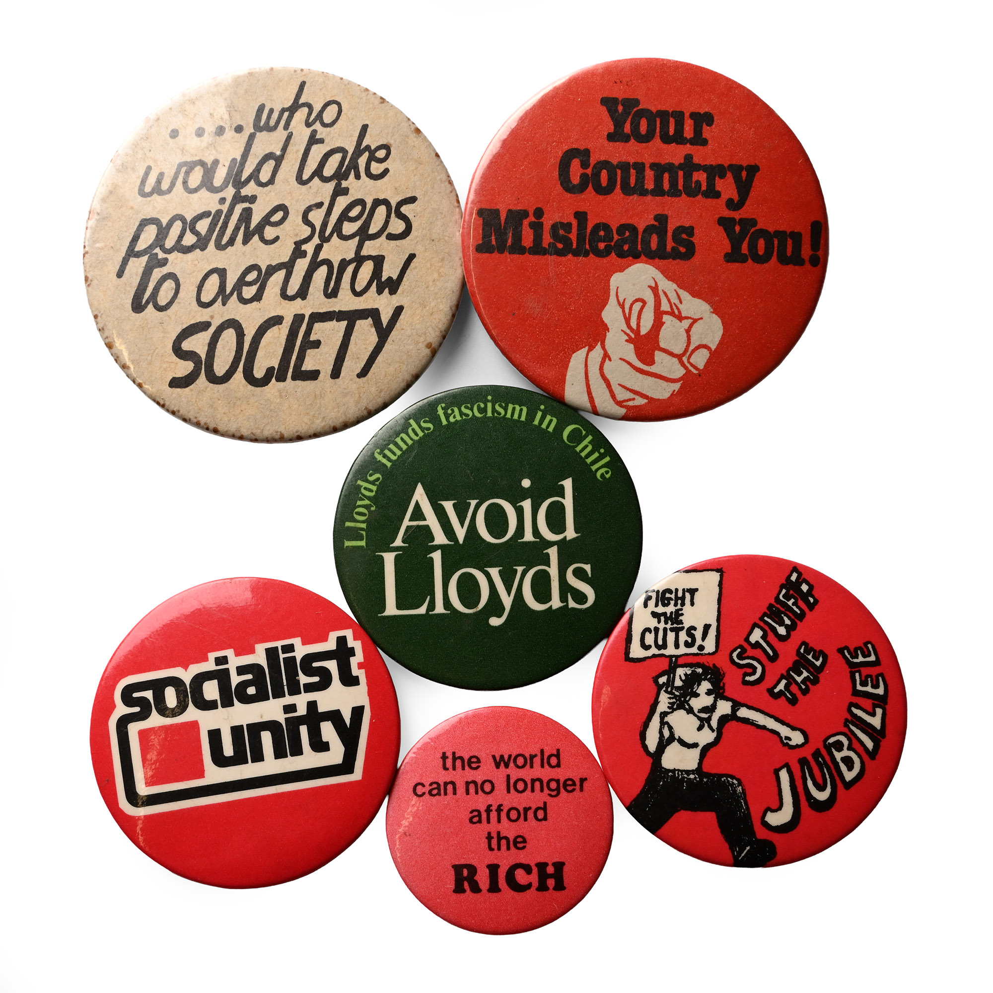 Anti-Society Related Vintage Pin Badge Collection