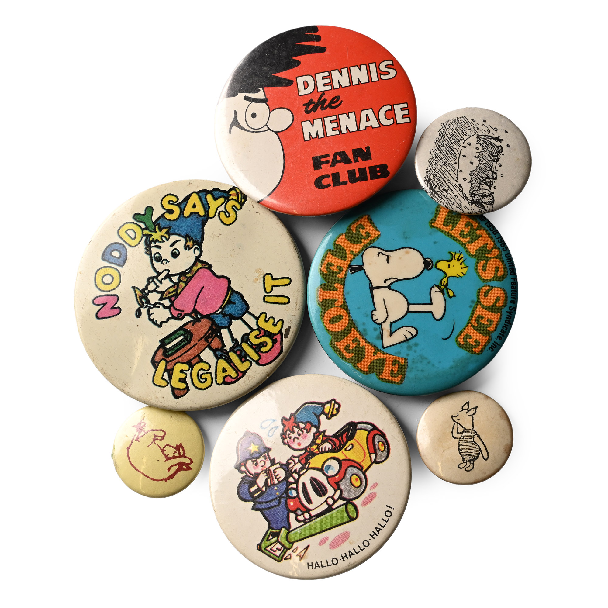 Cartoon-Related Vintage Pin Badge Collection