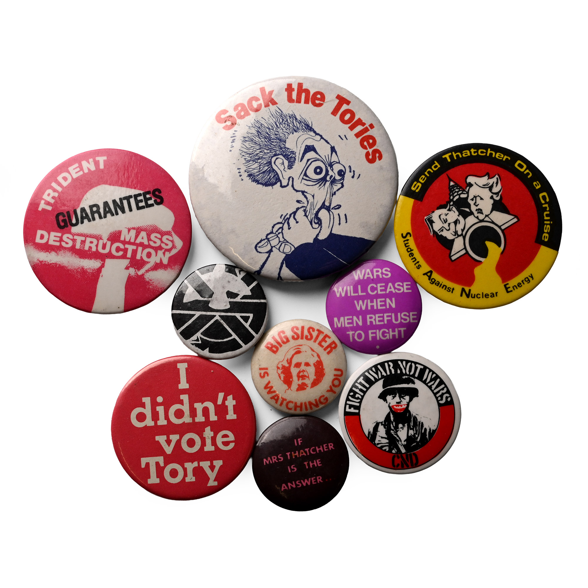 Anti Thatcher and Tory Vintage Pin Badge Collection