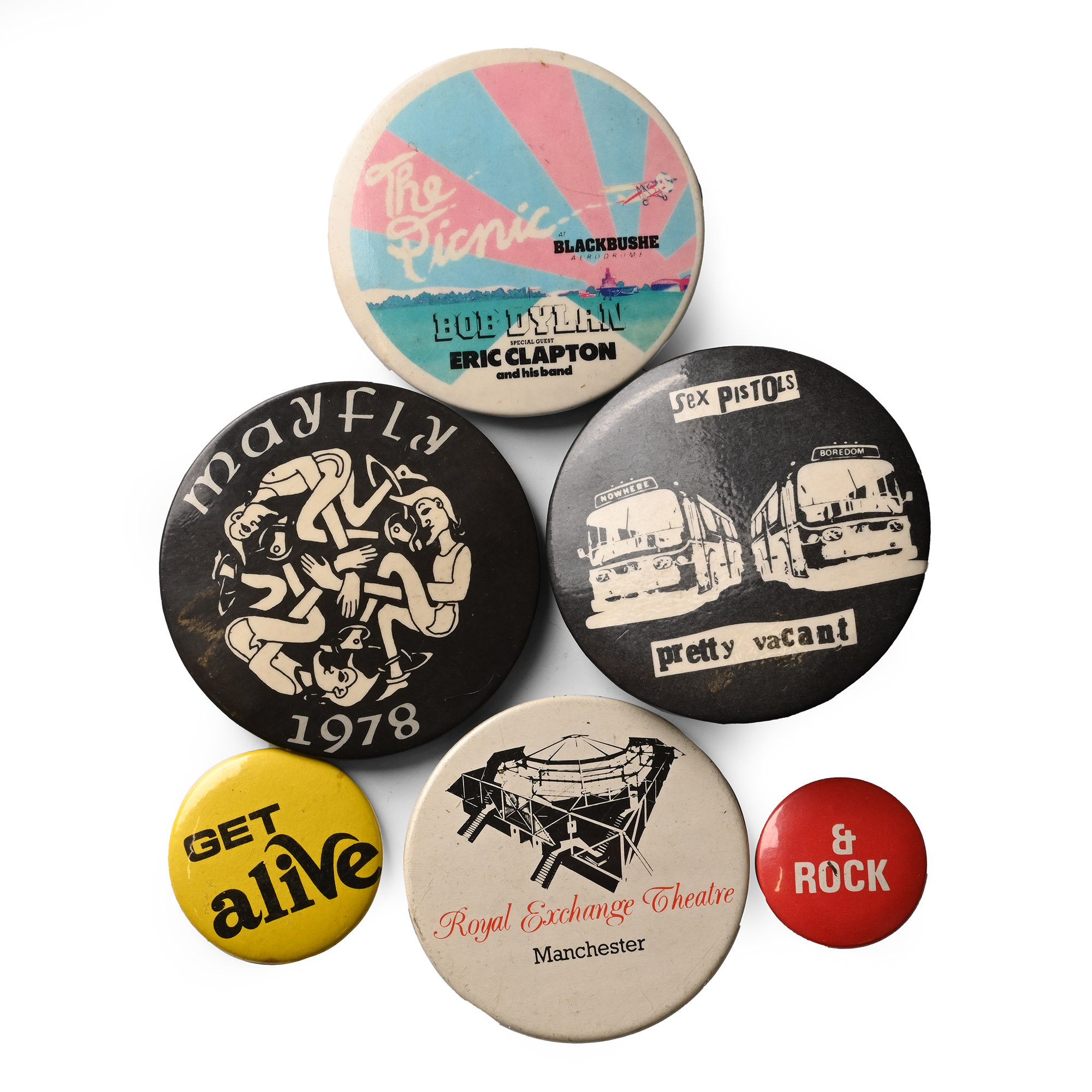 Music-Related Vintage Pin Badge Collection