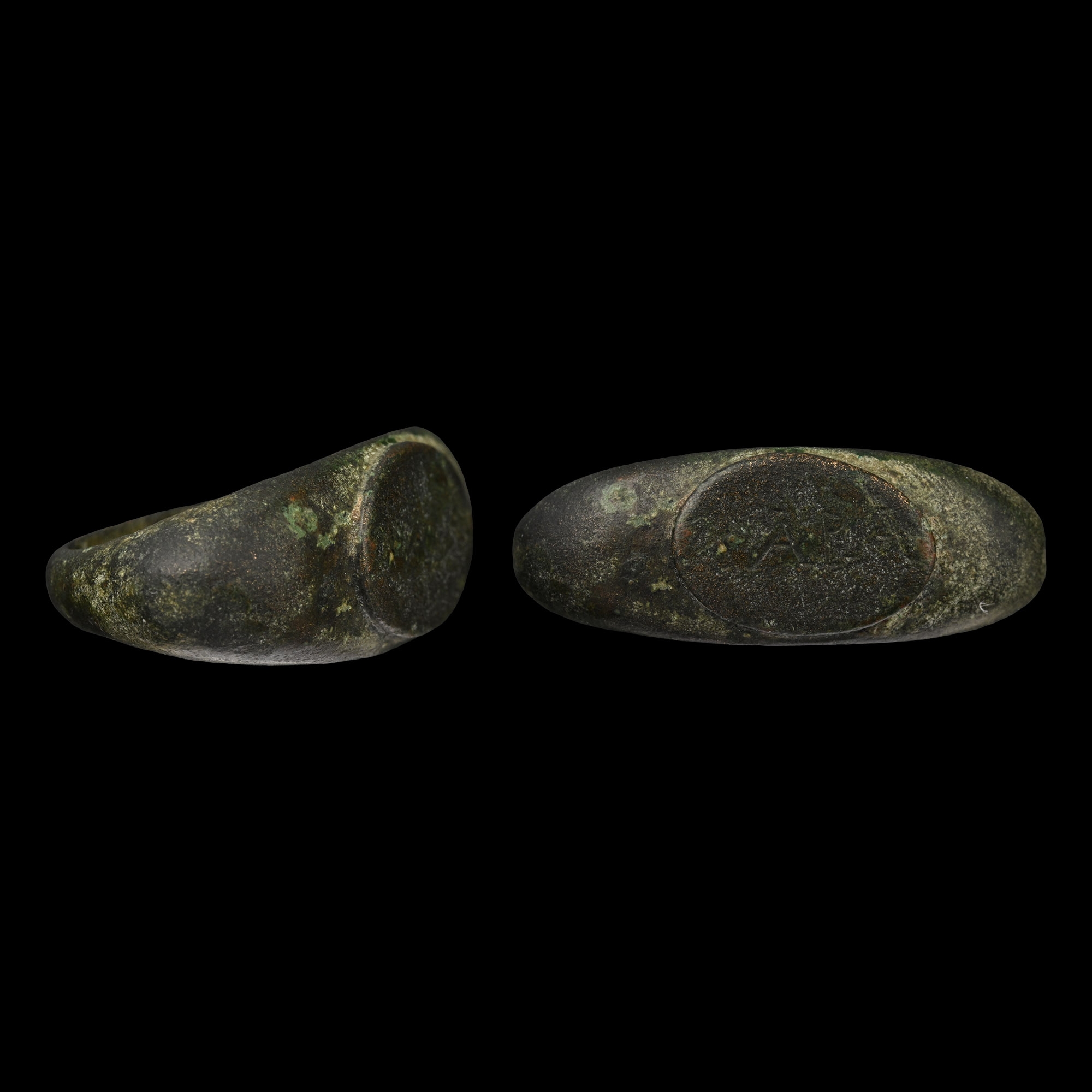 Roman Bronze Ring with APA