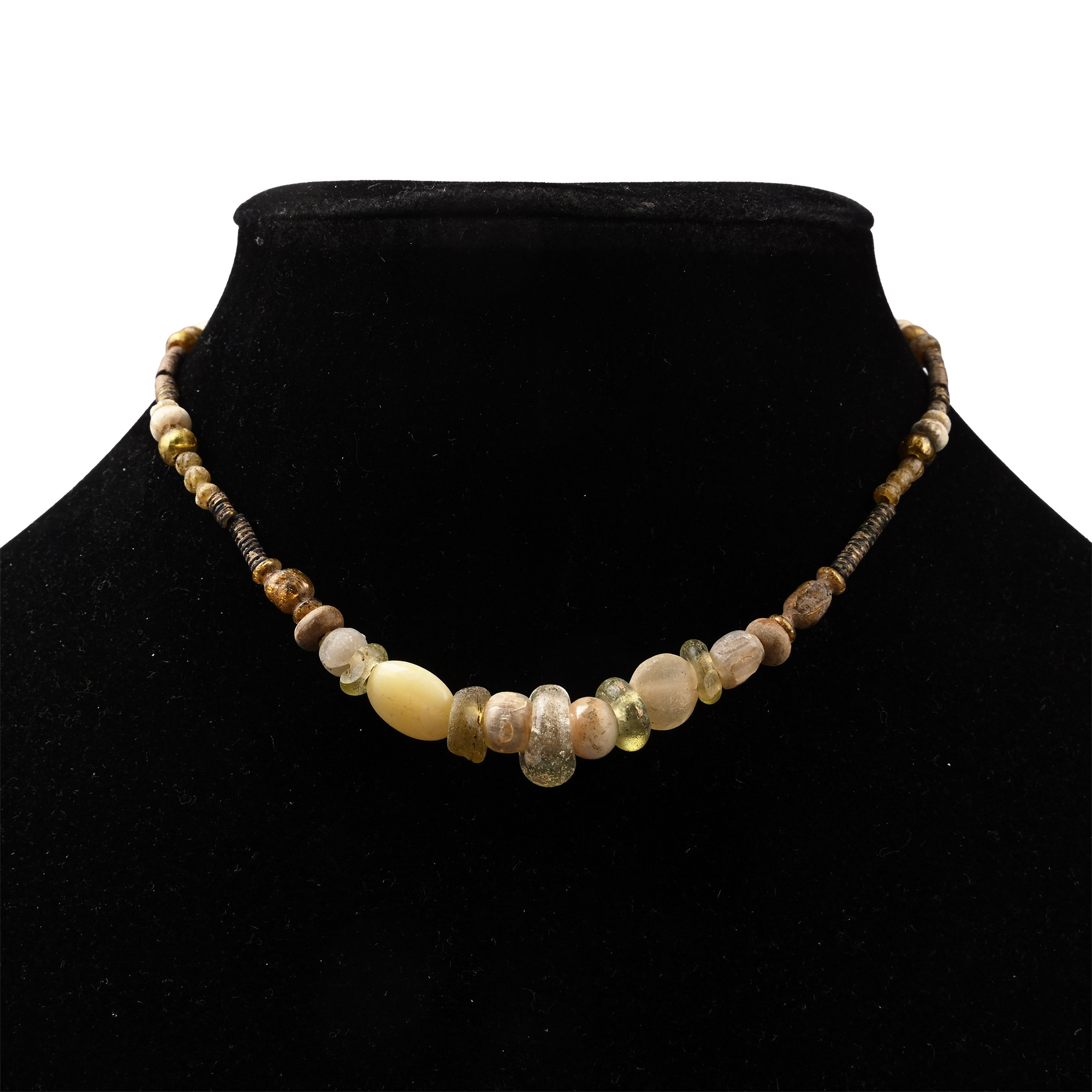 Roman Yellow Glass Bead Necklace String