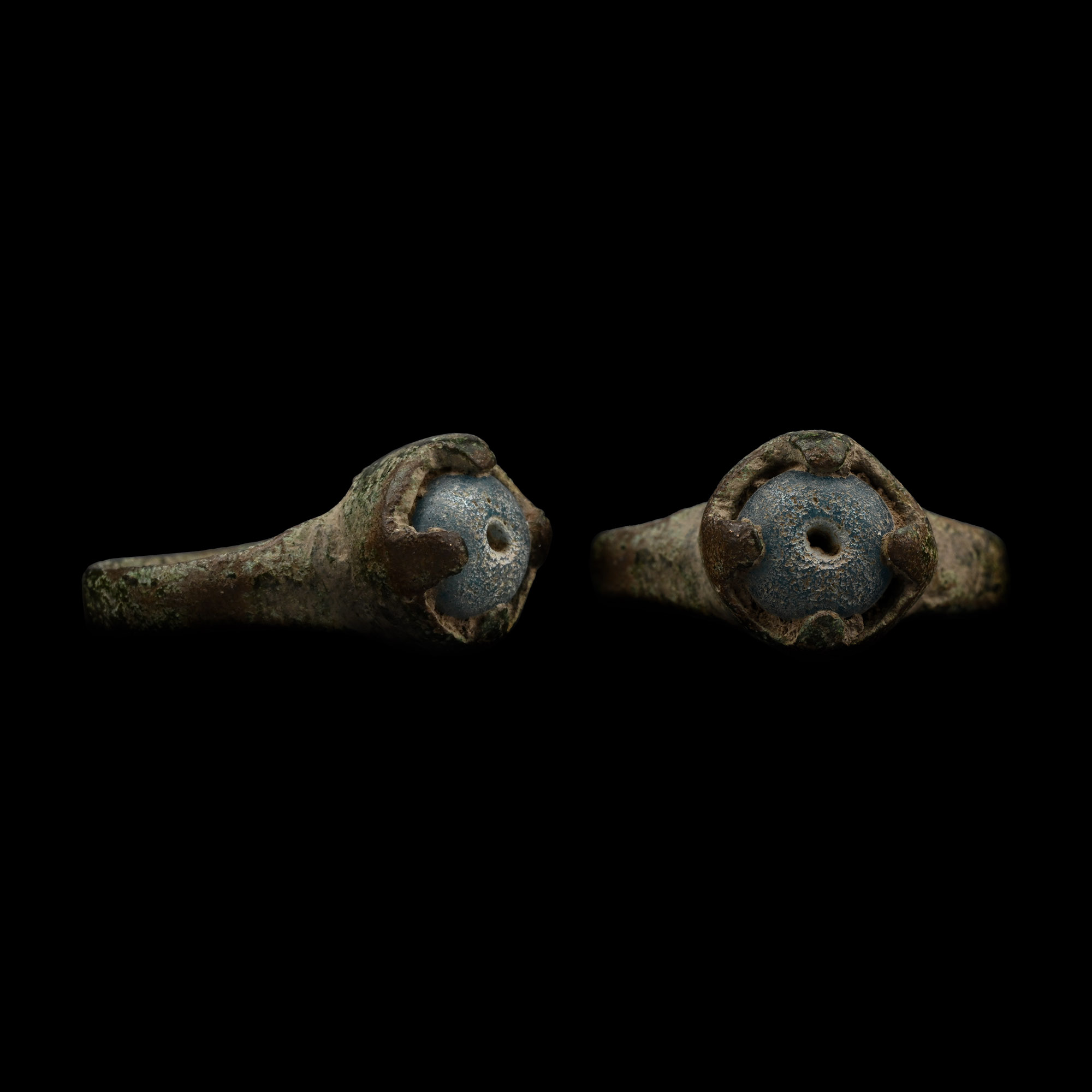 Medieval Bronze Ring with Cabochon