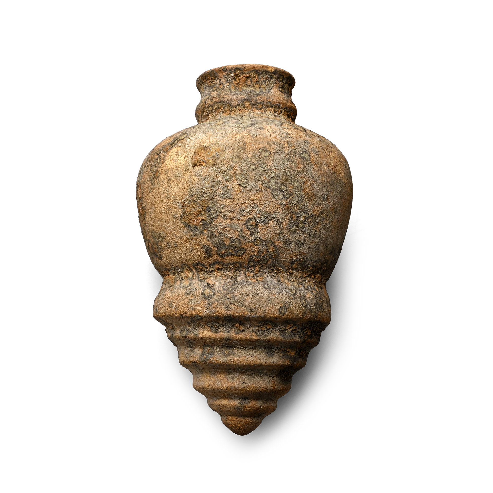 Indus Valley Ribbed Terracotta Flask