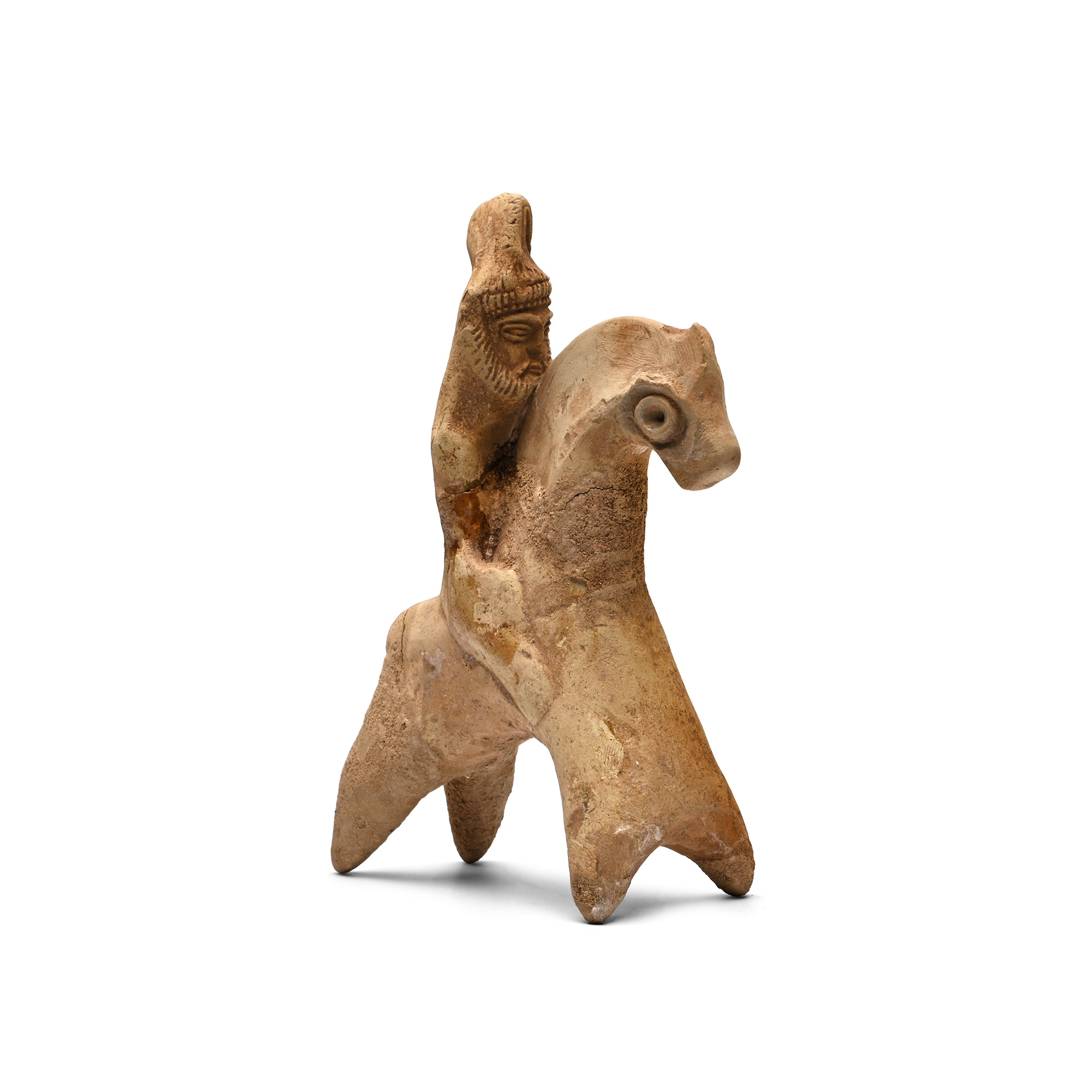 Parthian Terracotta Horse and Rider Statue