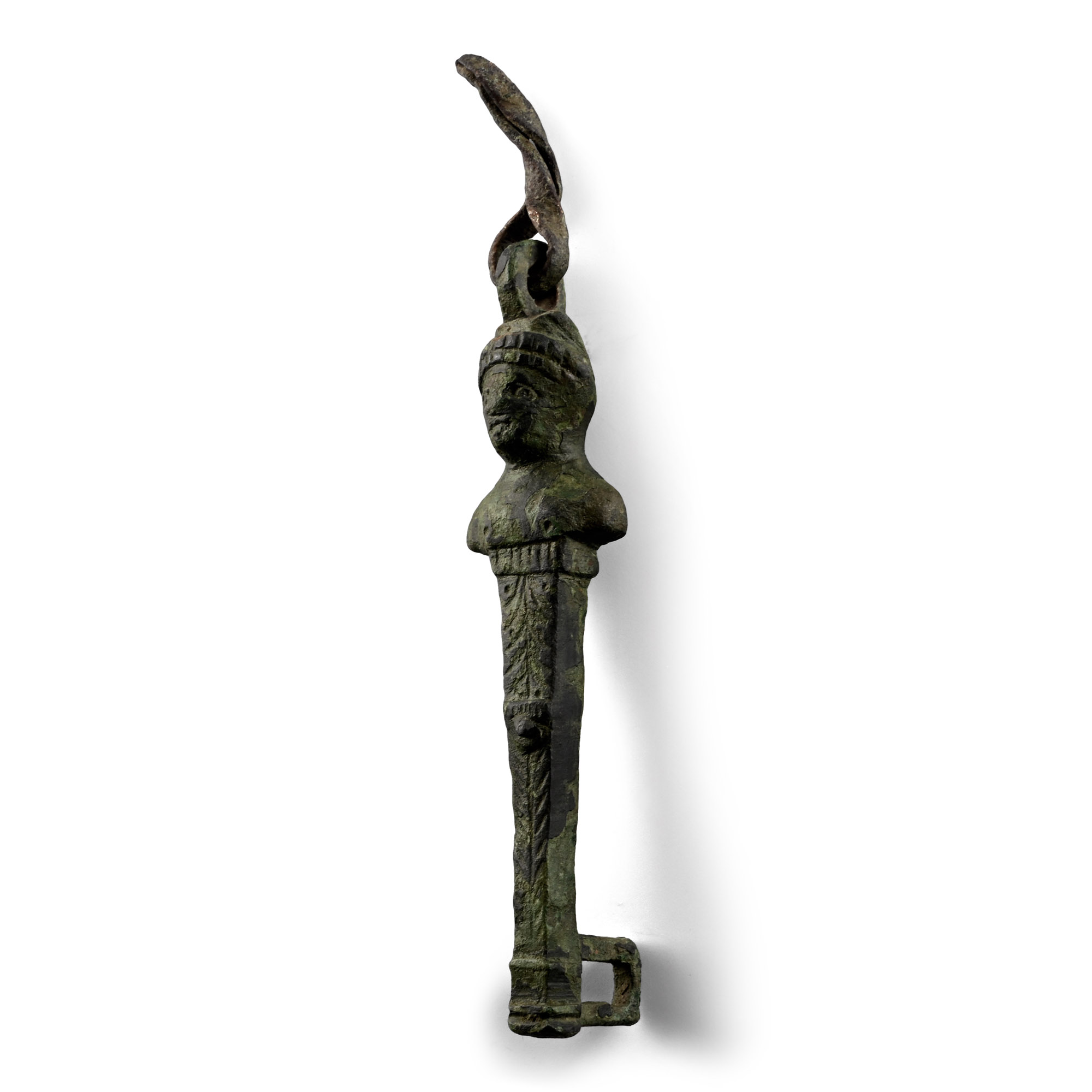 Roman Bronze Figural Lock Hasp