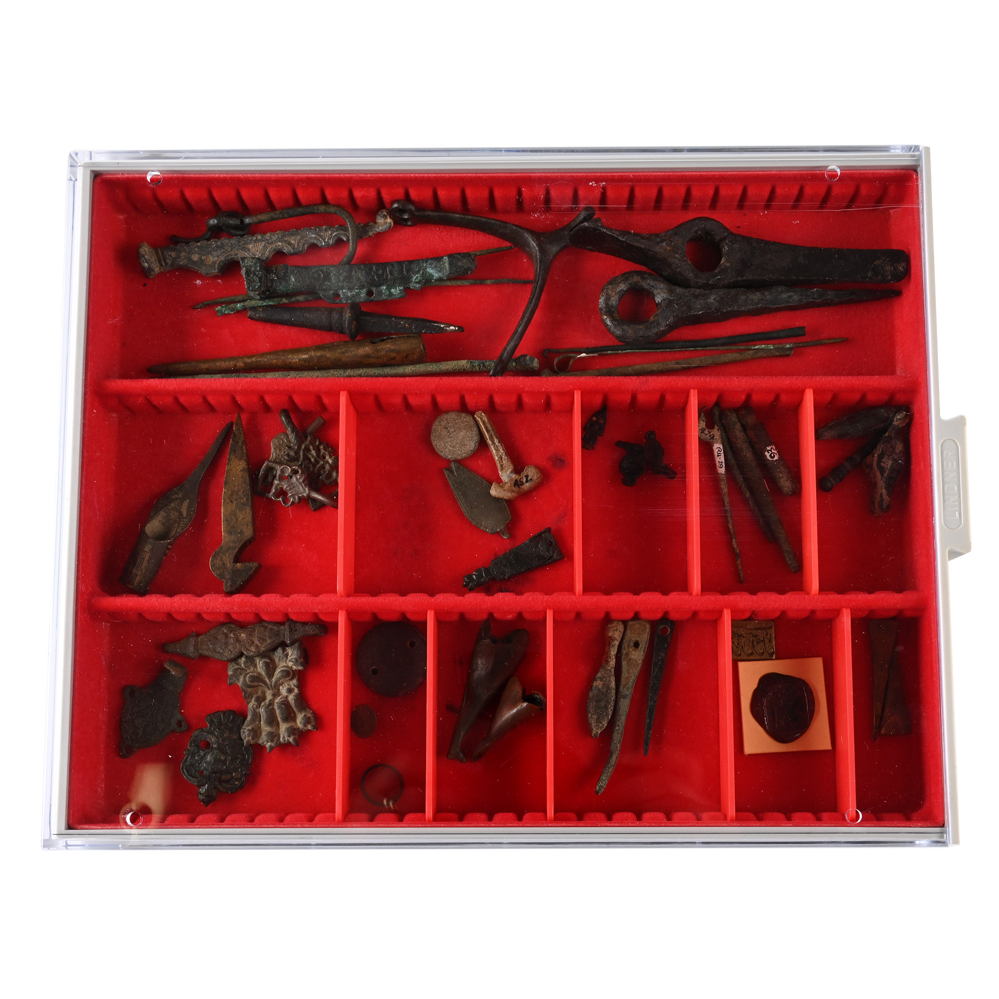 Medieval and Later Bronze Artefact Collection in Lindner Tray
