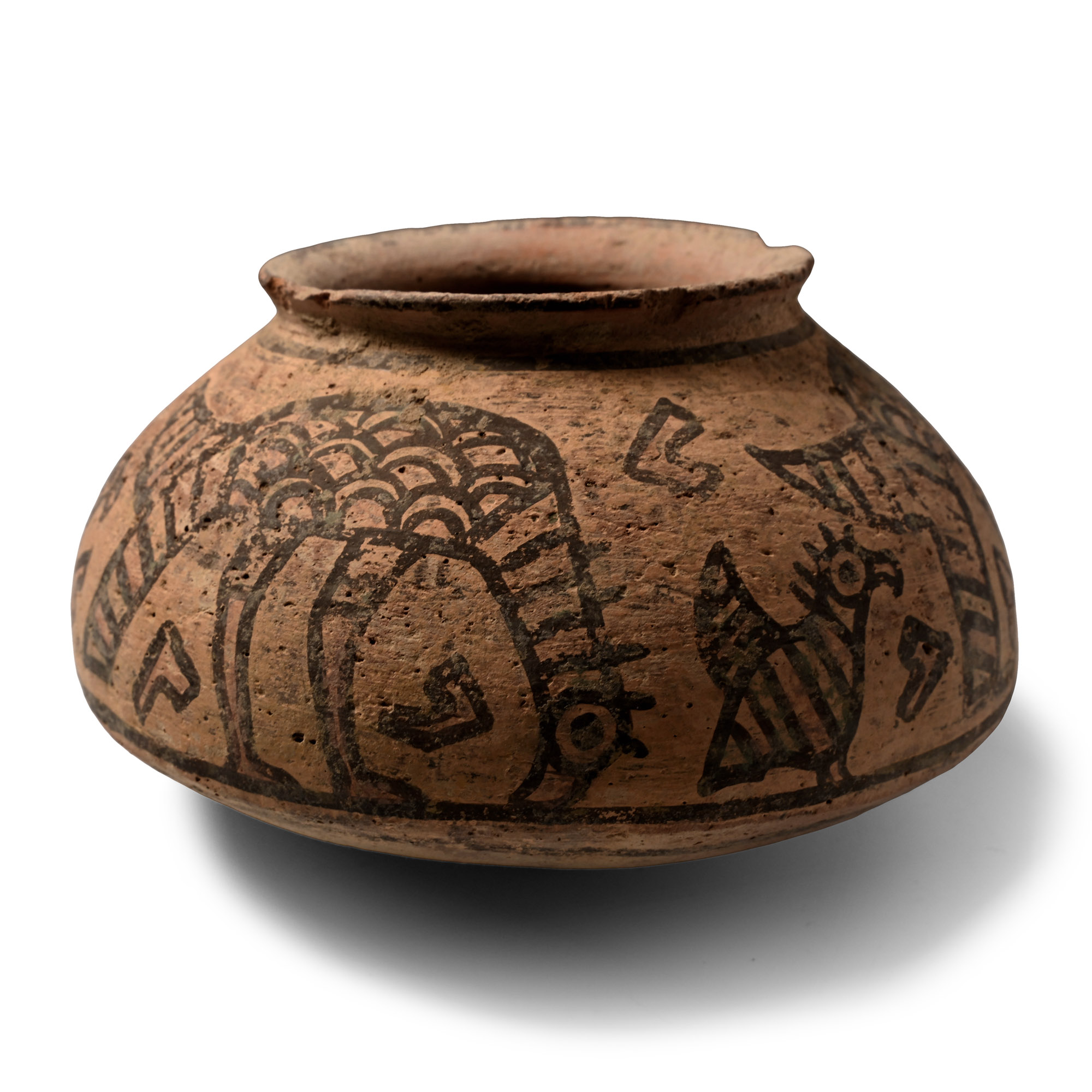 Indus Valley Mehrgarh Terracotta Vessel with Birds