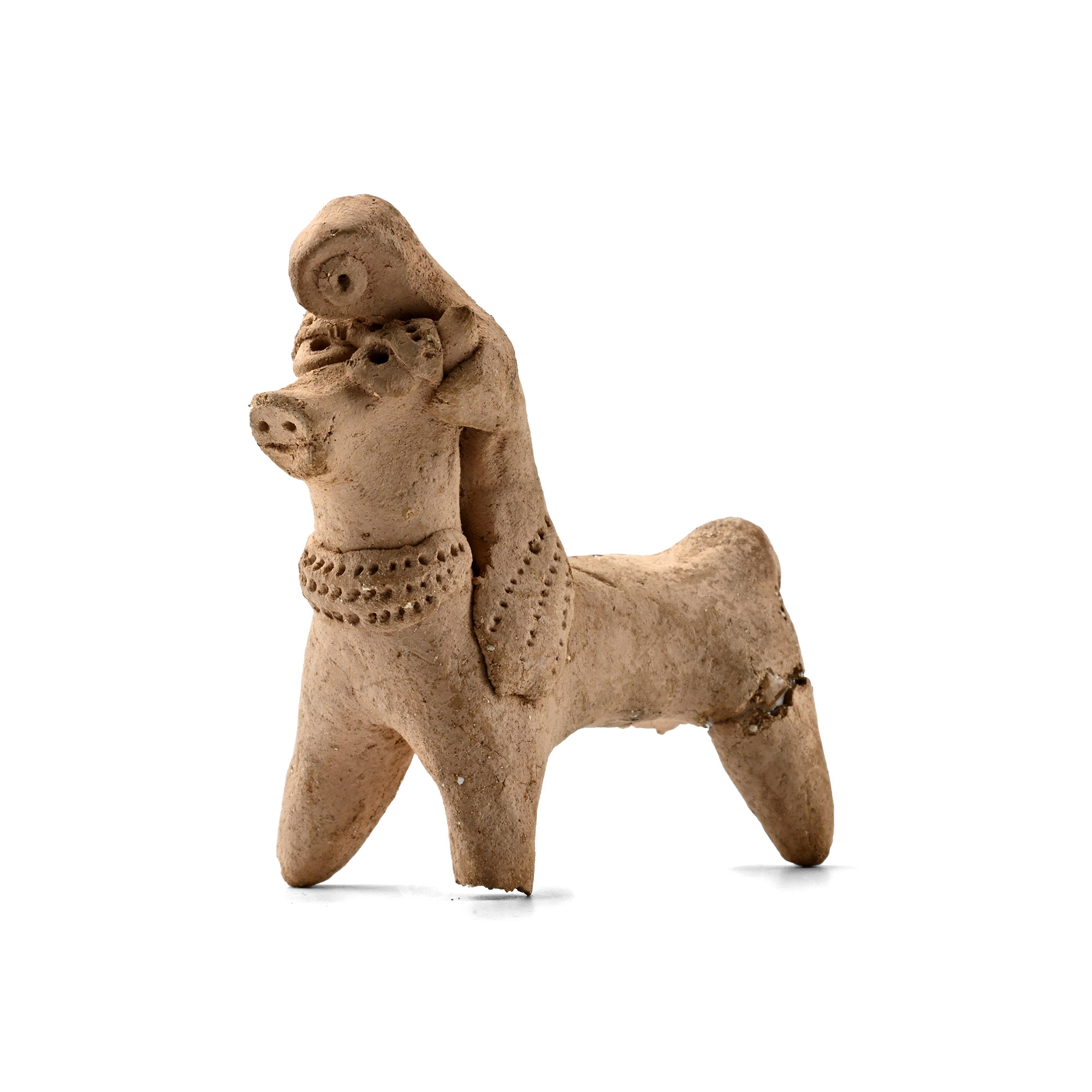 Syro-Hittite Terracotta Man Riding Bull