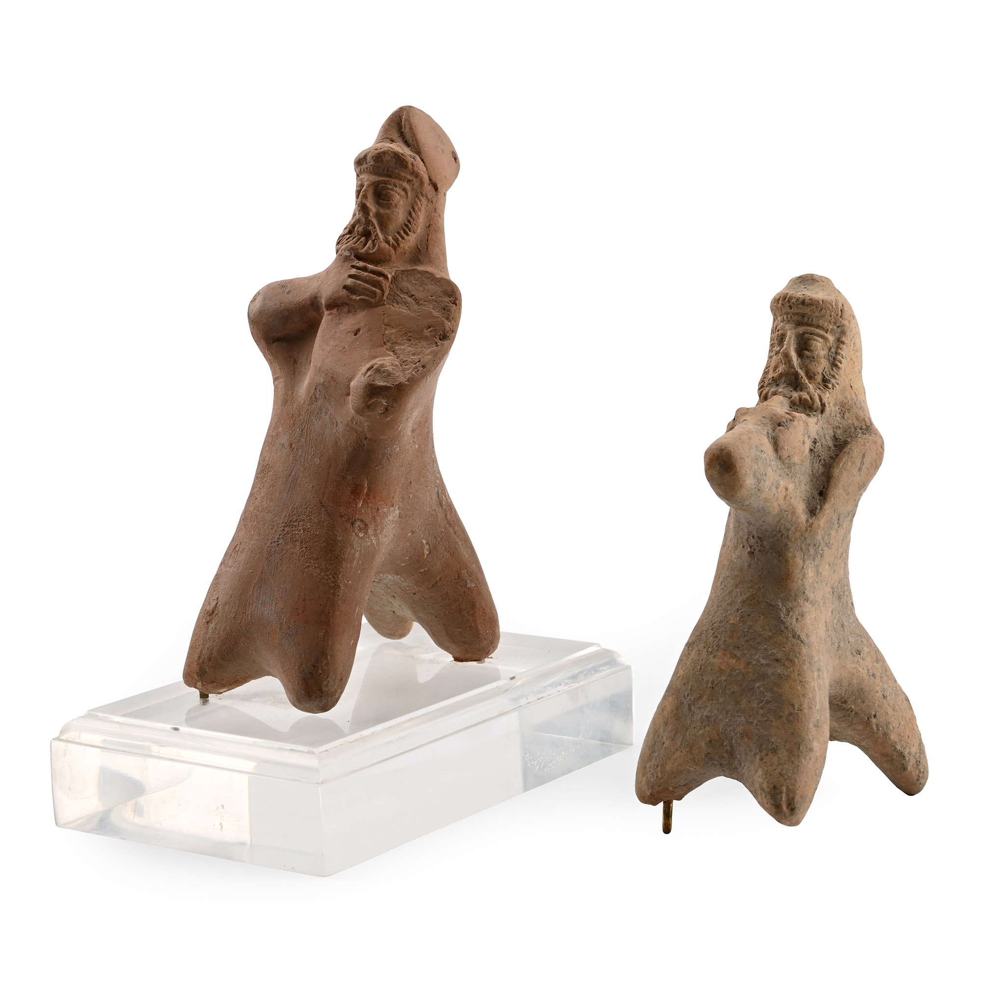 Parthian Terracotta Horse and Rider Group