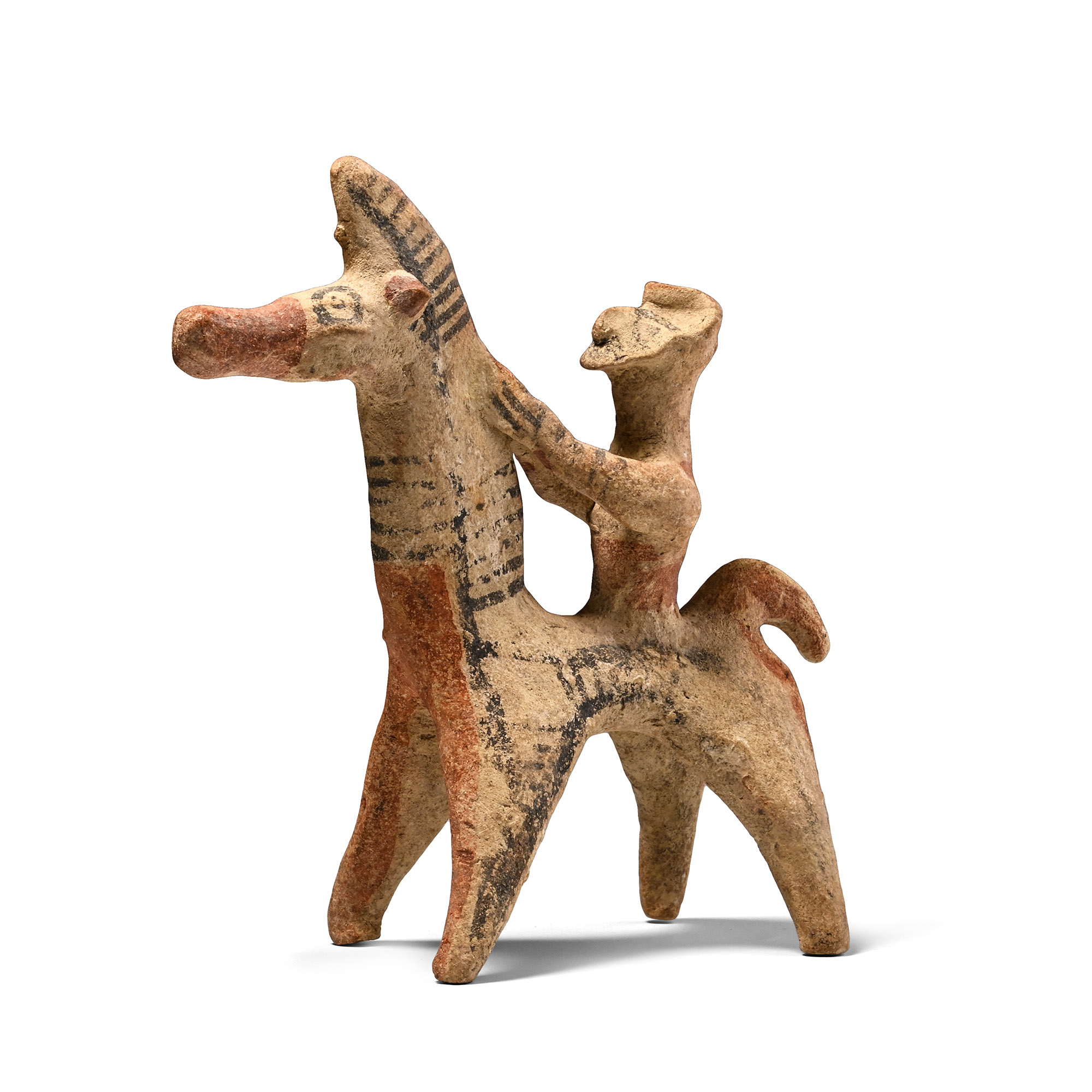 Cypriot Terracotta Horse and Rider Figure