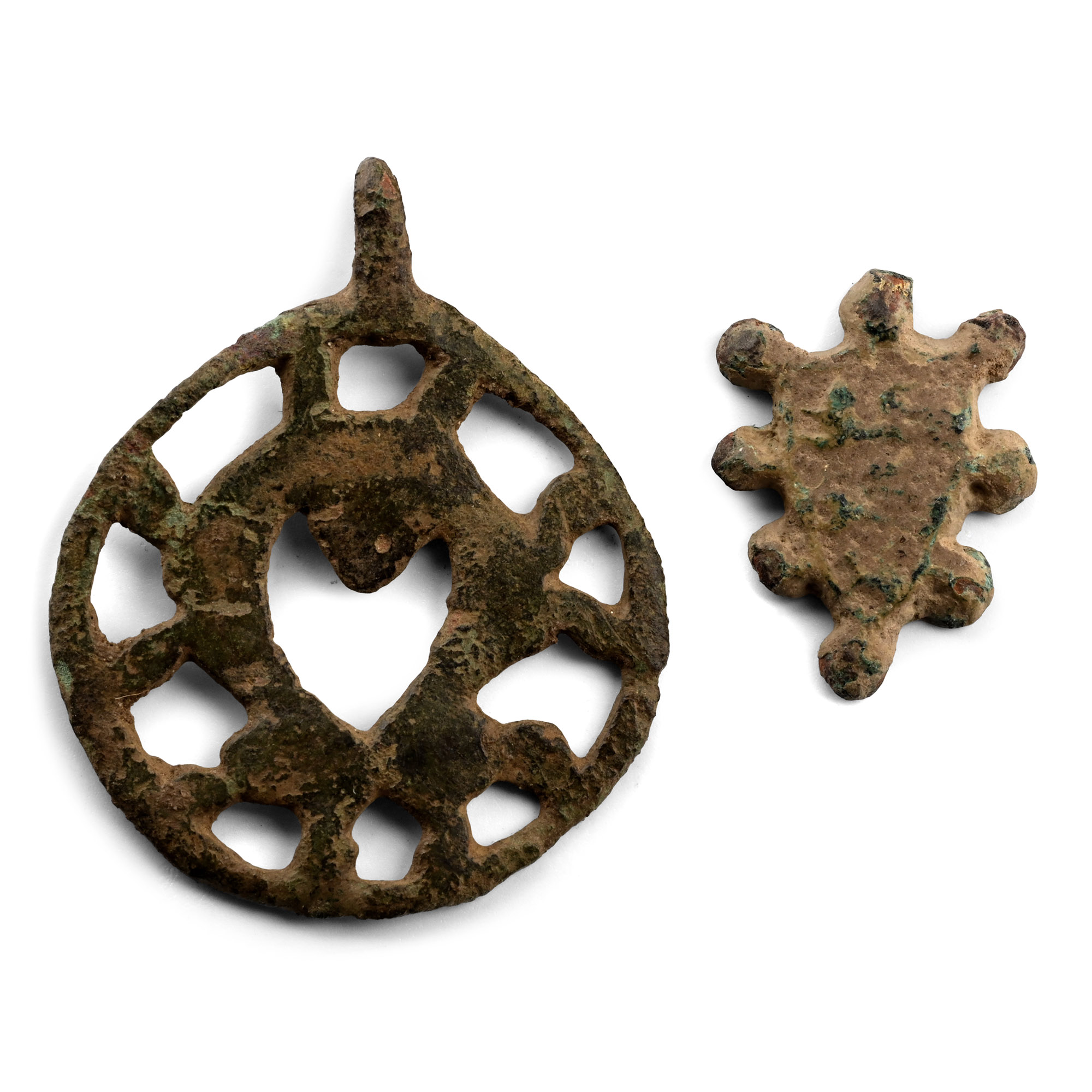 Medieval Knight's Enamelled Bronze Pendant Group
