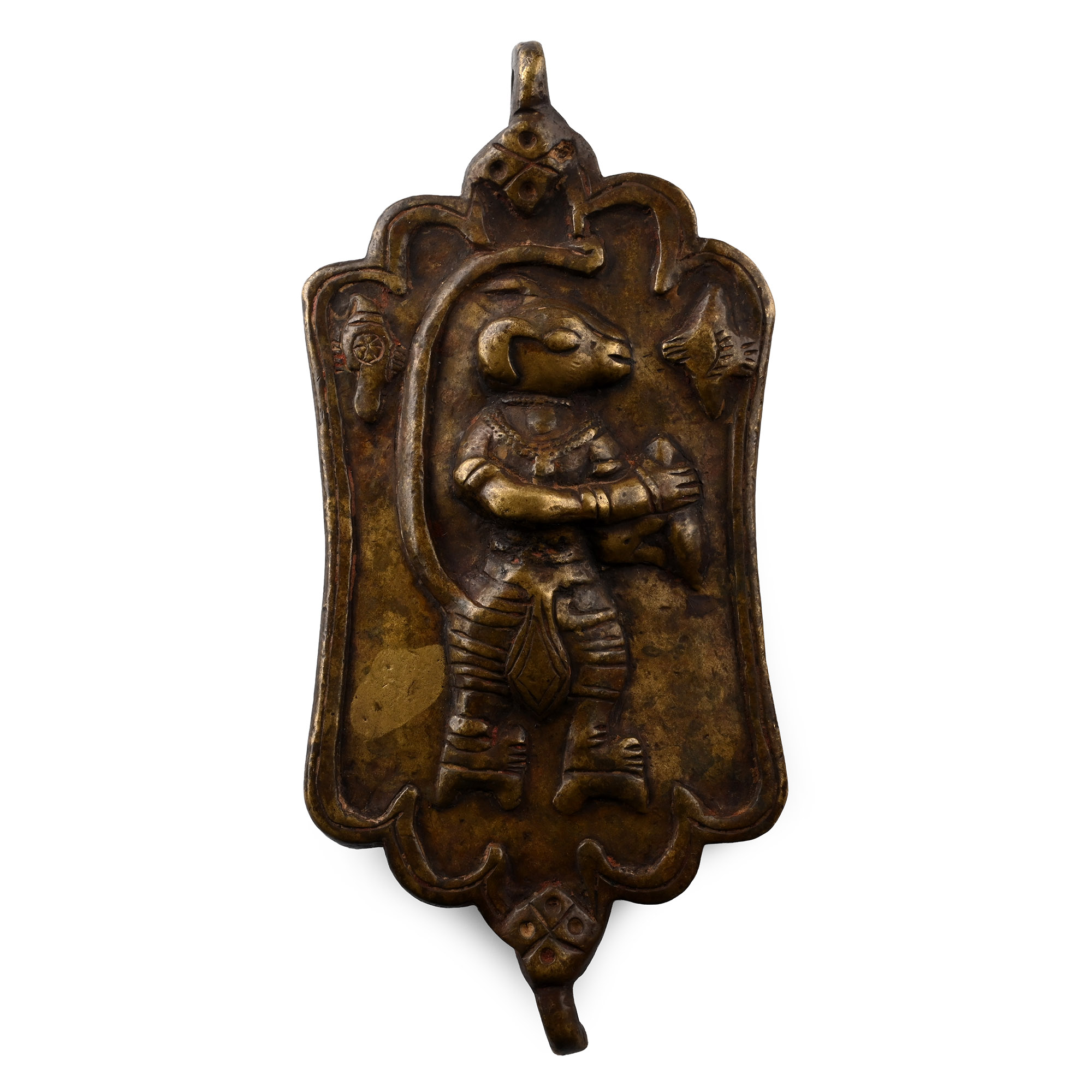 Sacred Copper-Alloy Plaque with Hindu God
