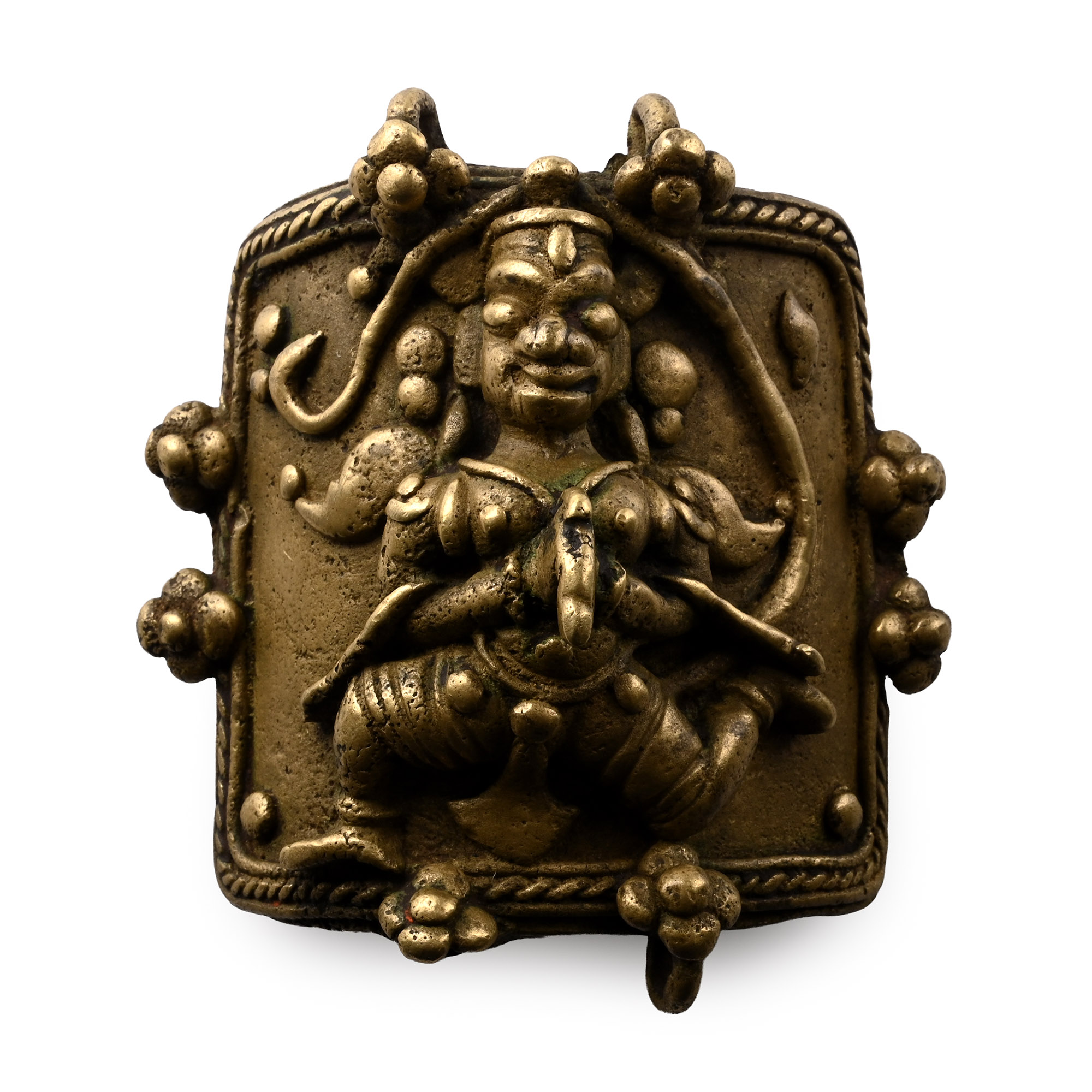 Sacred Copper-alloy Bracelet Plaque with Hindu God