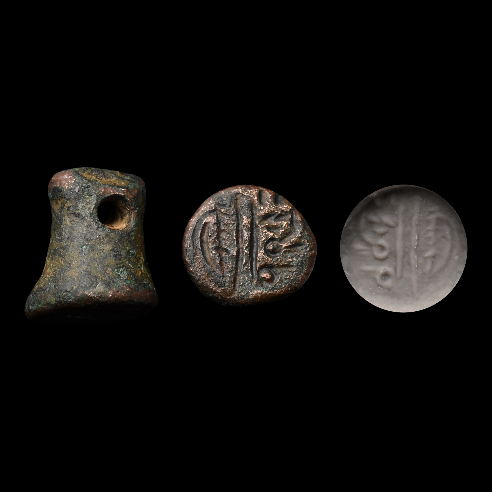 Phoenician Bronze Inscribed Stamp Seal