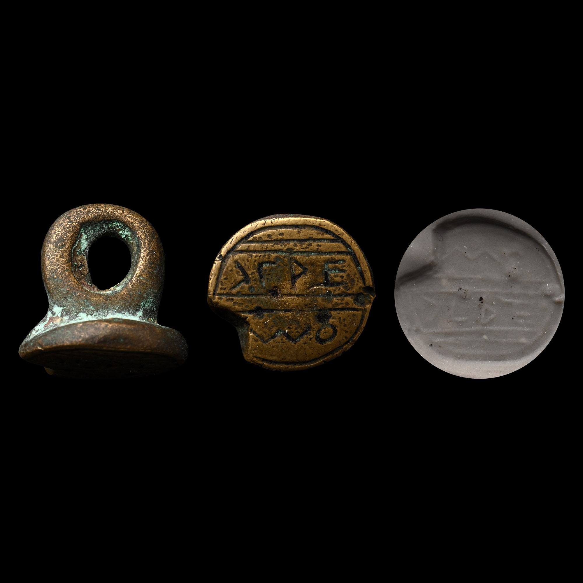 Aramaic Bronze Inscribed Stamp Seal