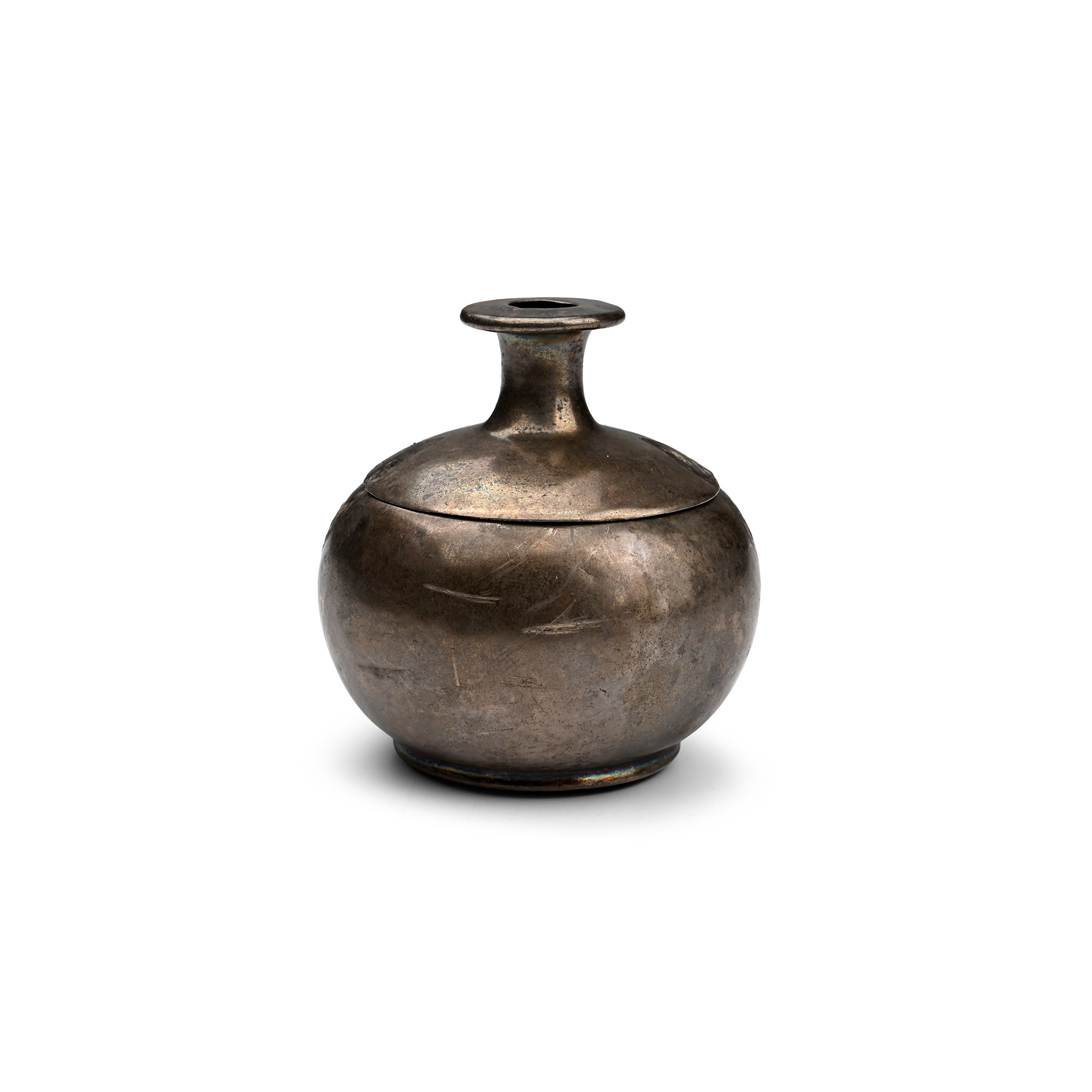 Romano-Gandharan Silver Aryballos with Cover