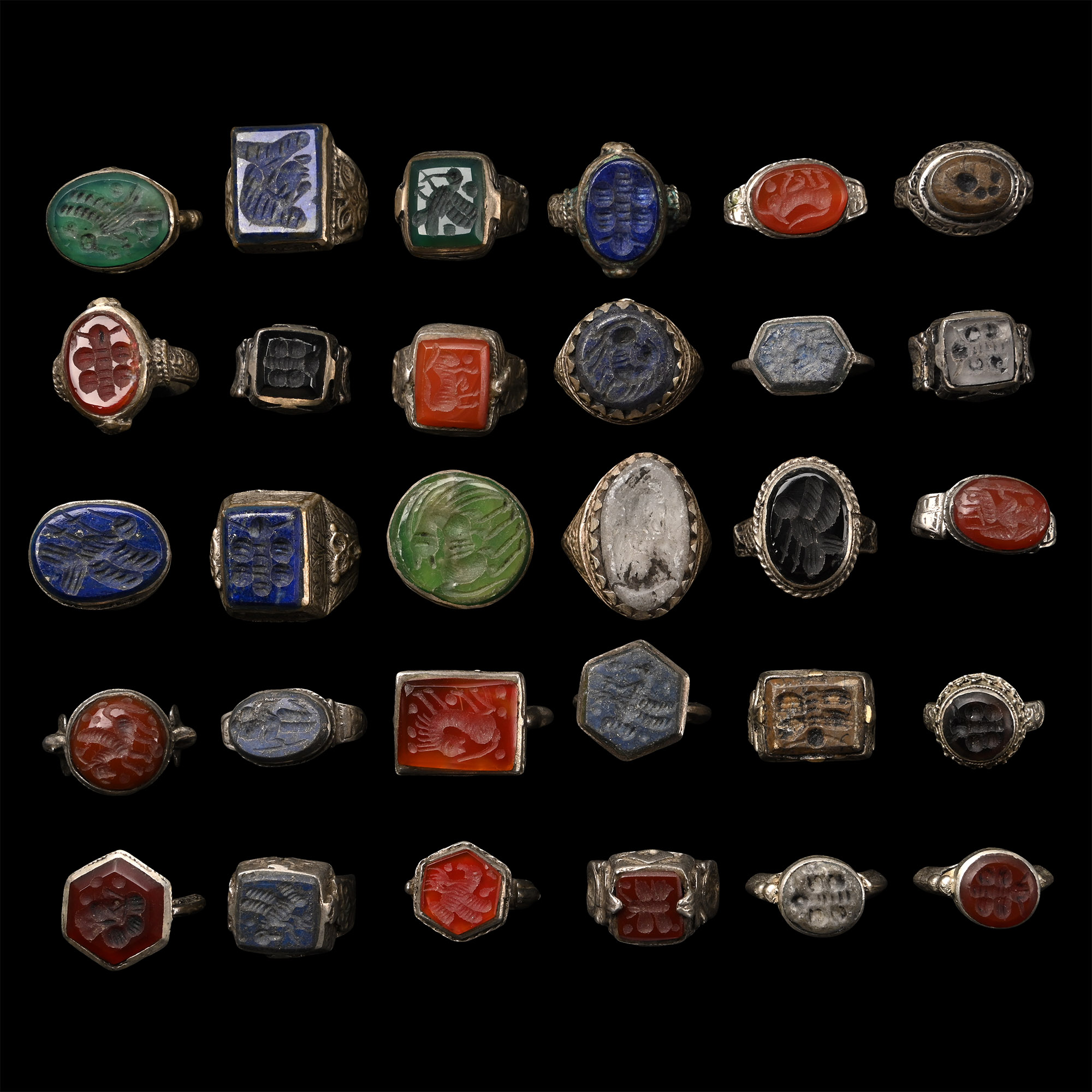Tribal Silver-Coloured Metal Ring Group