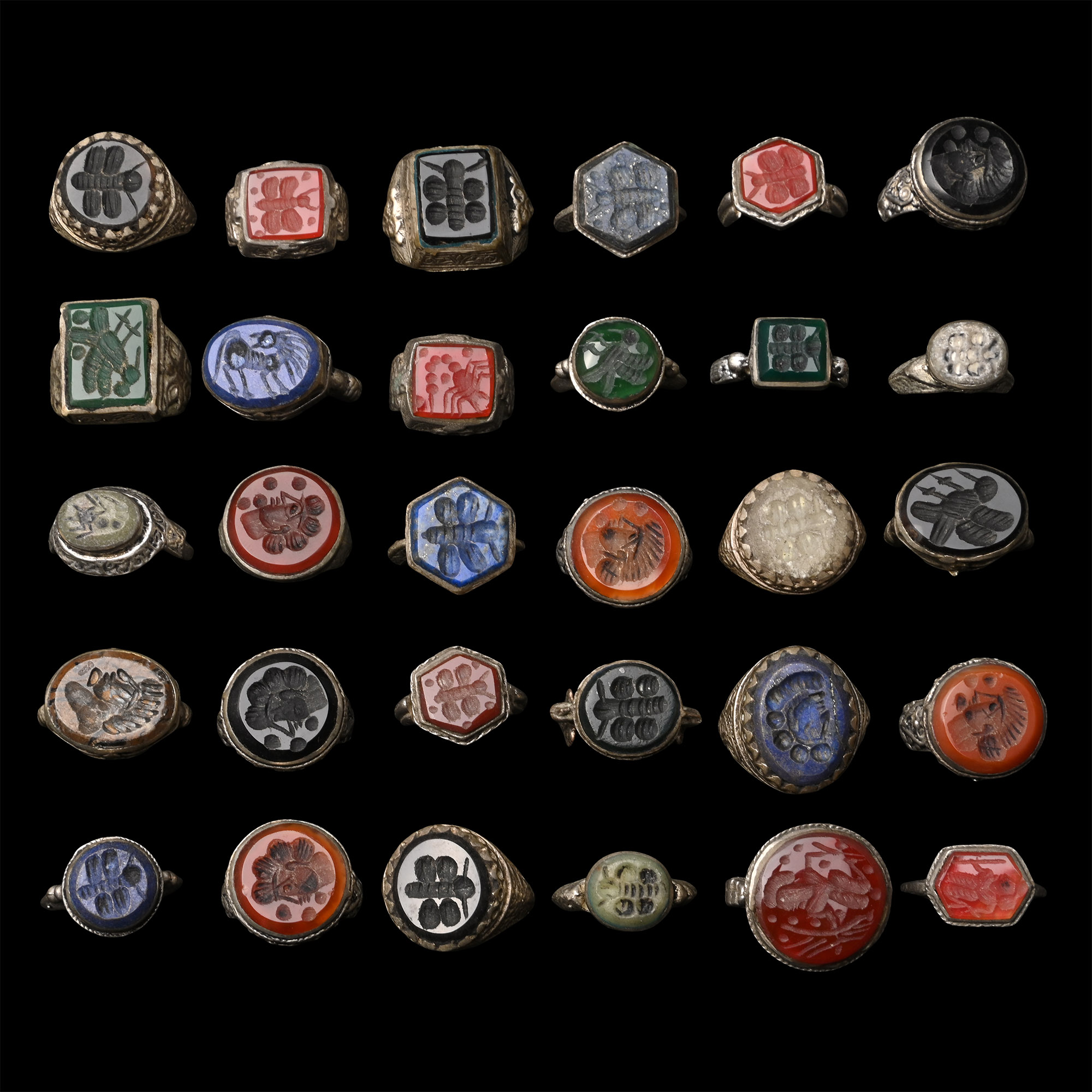 Tribal Silver-Coloured Metal Ring Group