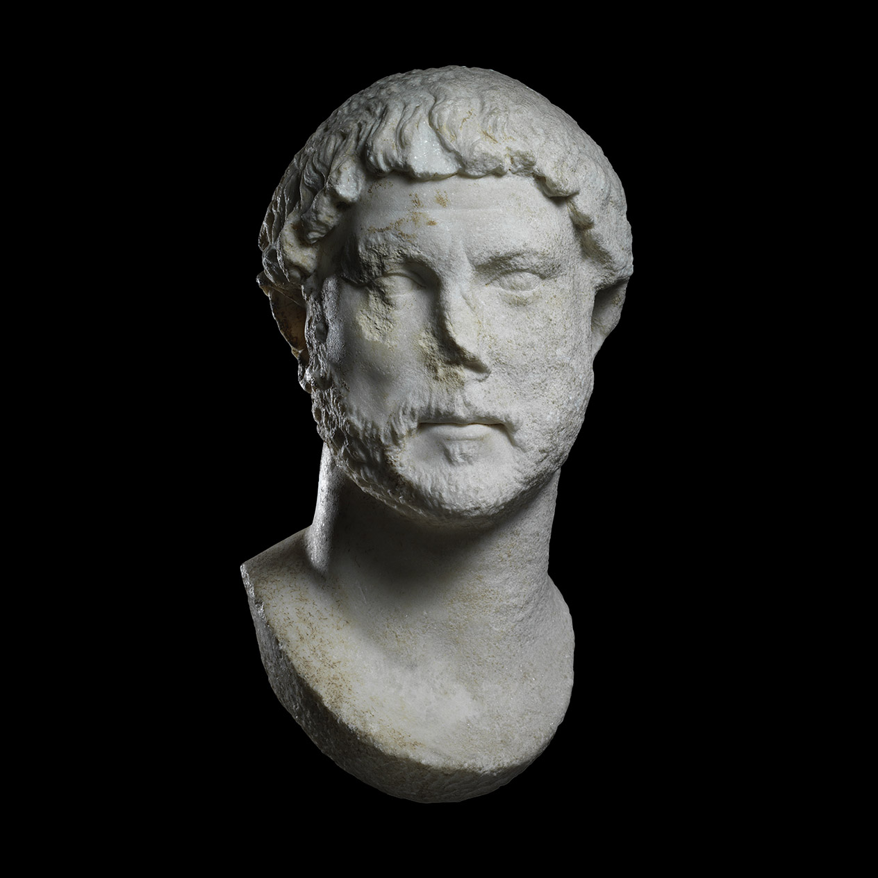 Twice the Life-Size Marble Portrait of Emperor Hadrian