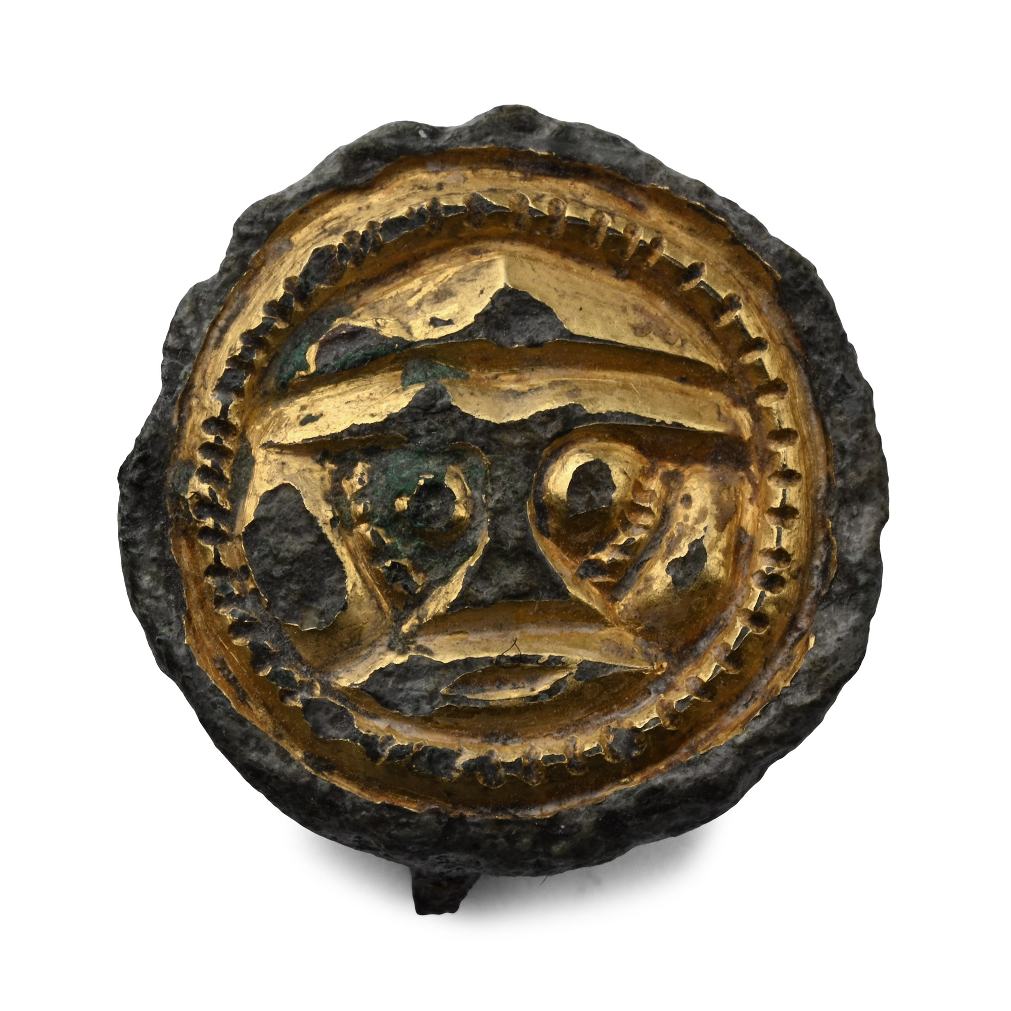 Anglo-Saxon Gilt Bronze Button Brooch