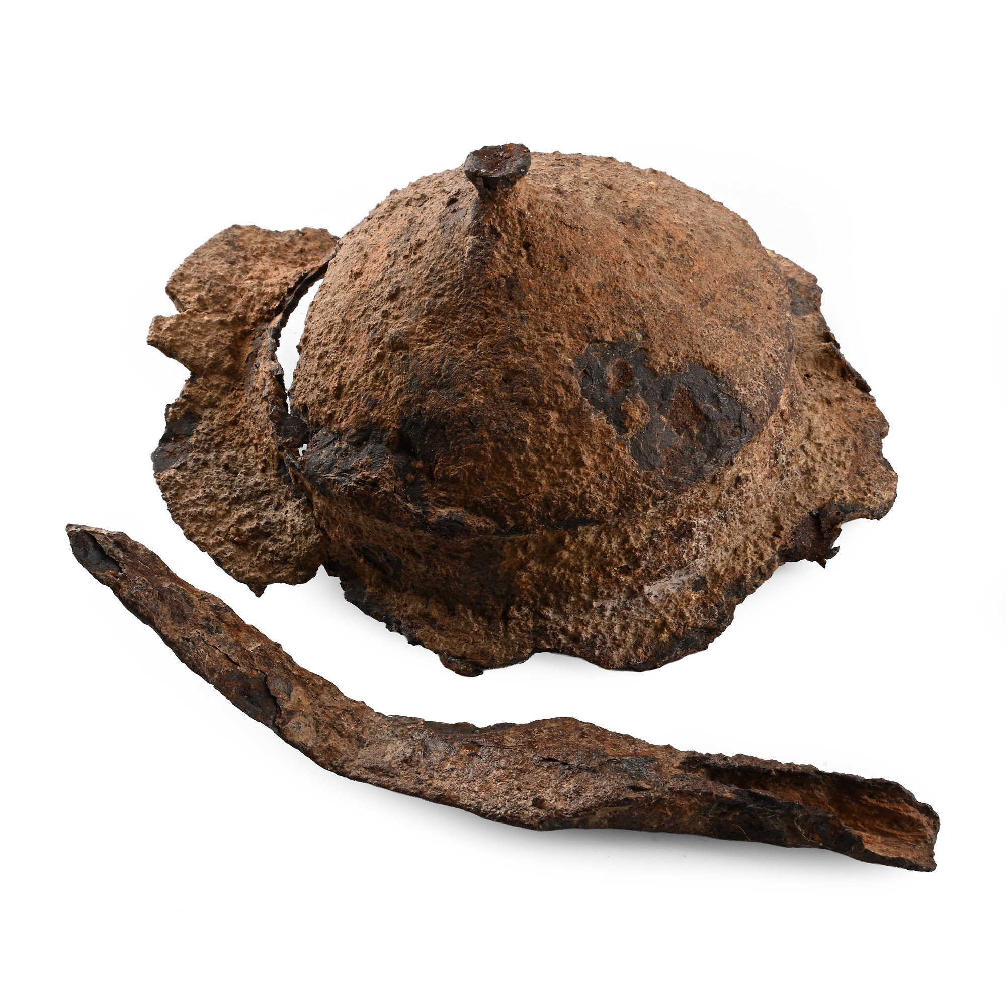 Anglo-Saxon Iron 'Battle Damaged' Shield Boss and Spear